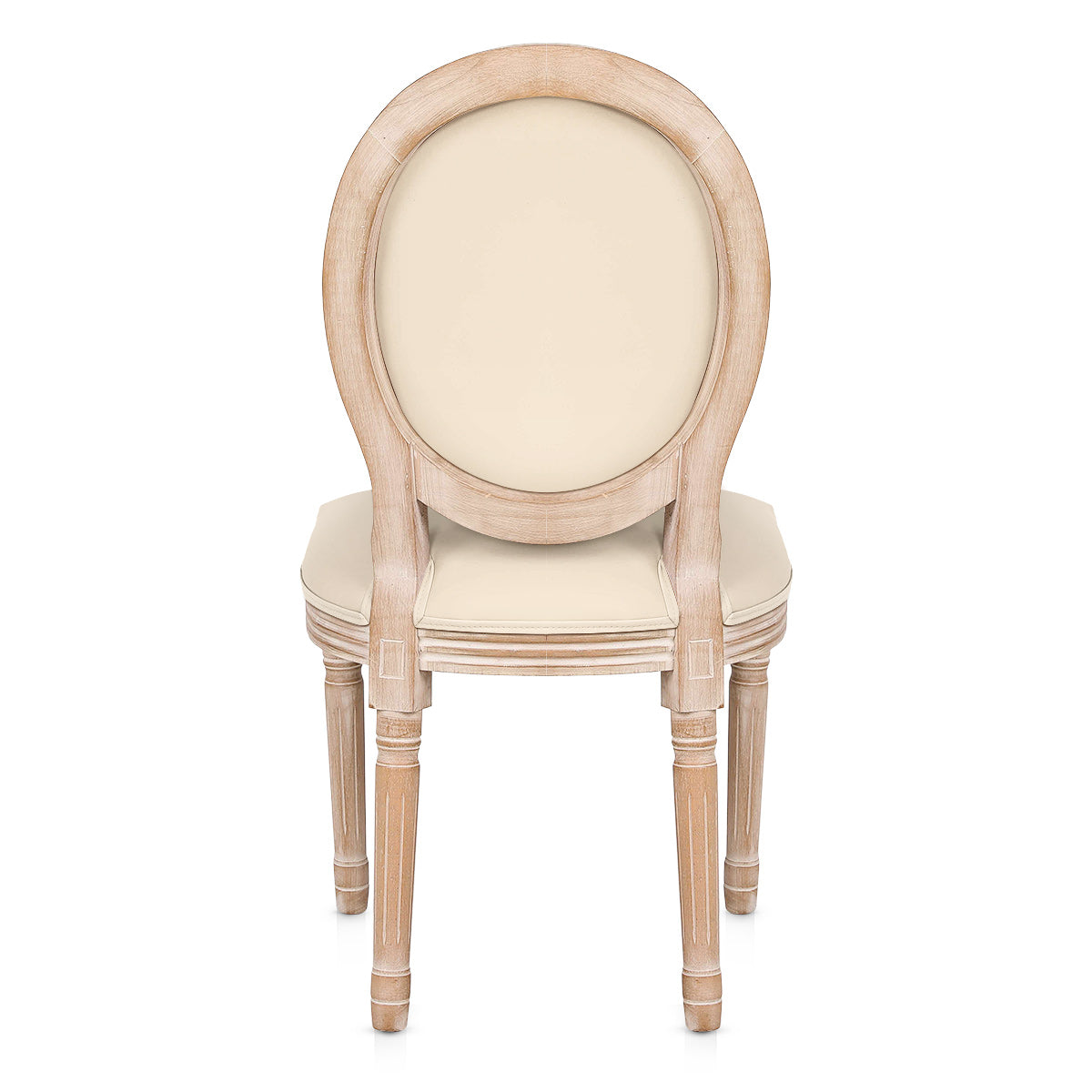 Louis Dining Chair Cream Real Leather