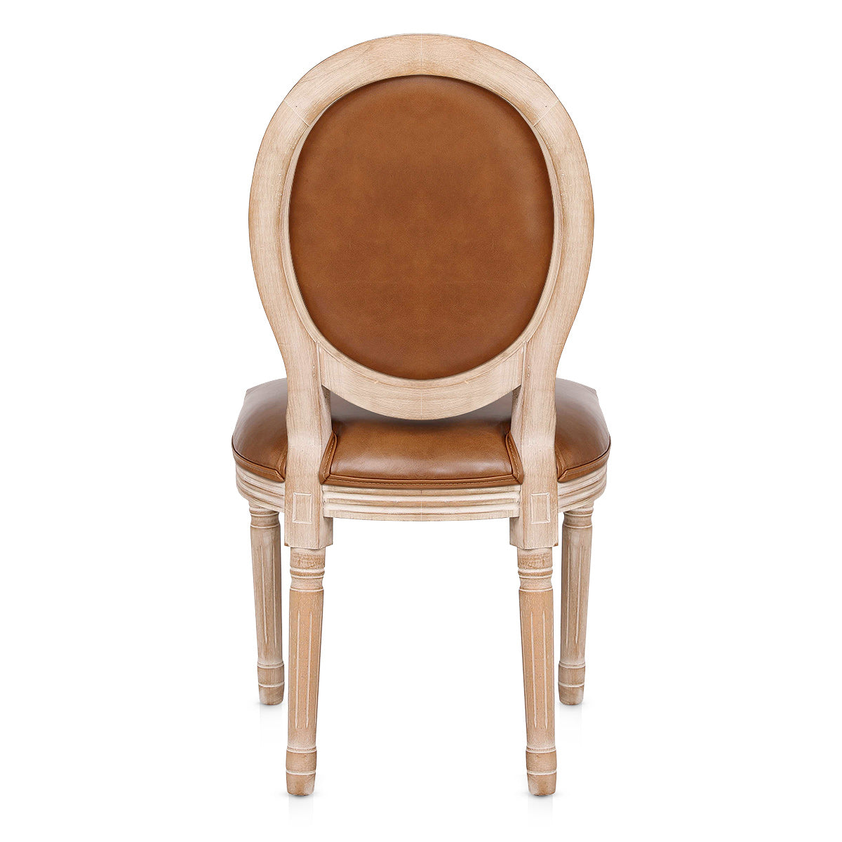 Louis Dining Chair Brown Real Leather