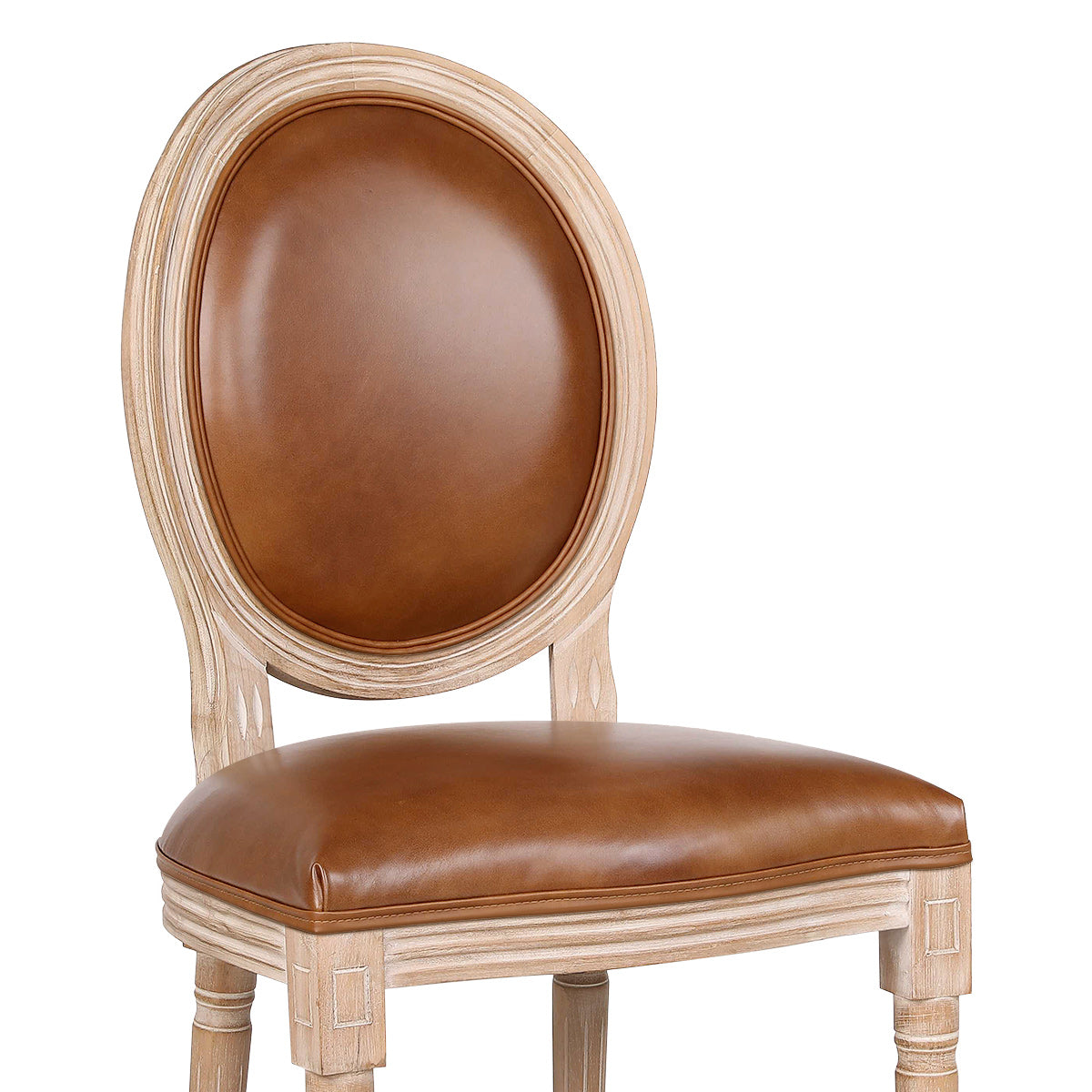 Louis Dining Chair Brown Real Leather