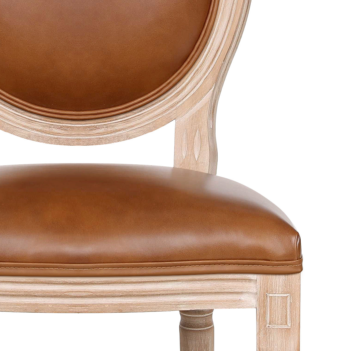 Louis Dining Chair Brown Real Leather