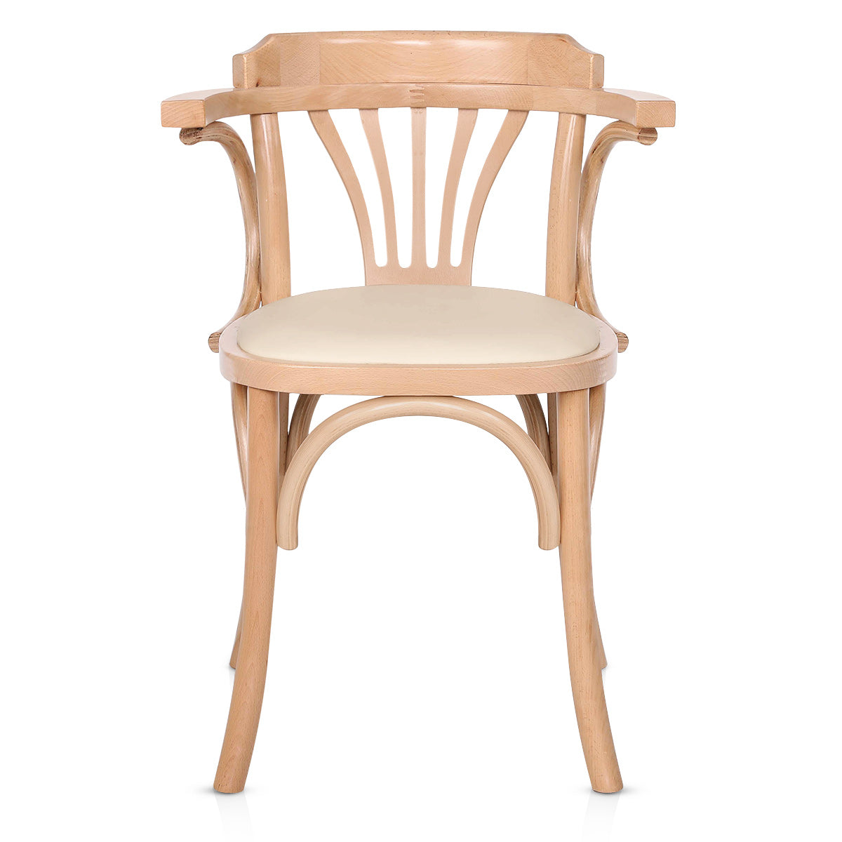 Jules Cane Back Chair Cream Real Leather