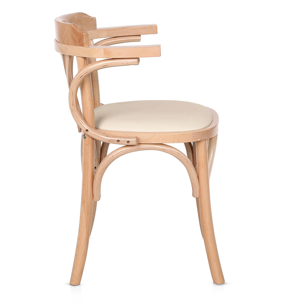 Jules Cane Back Chair Cream Real Leather