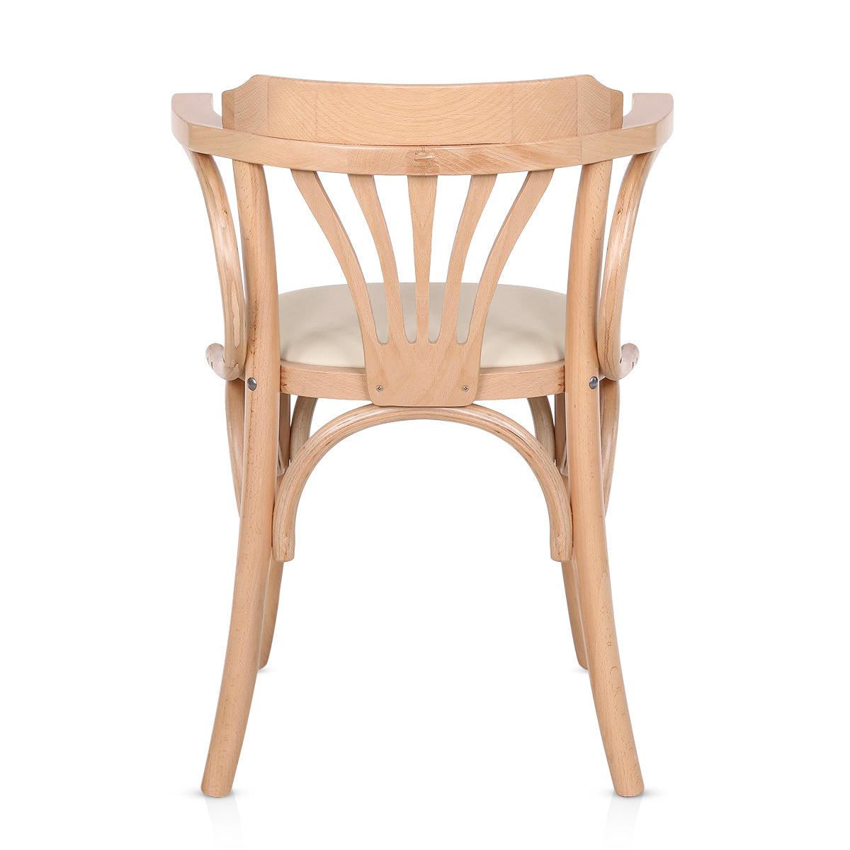 Jules Cane Back Chair Cream Real Leather