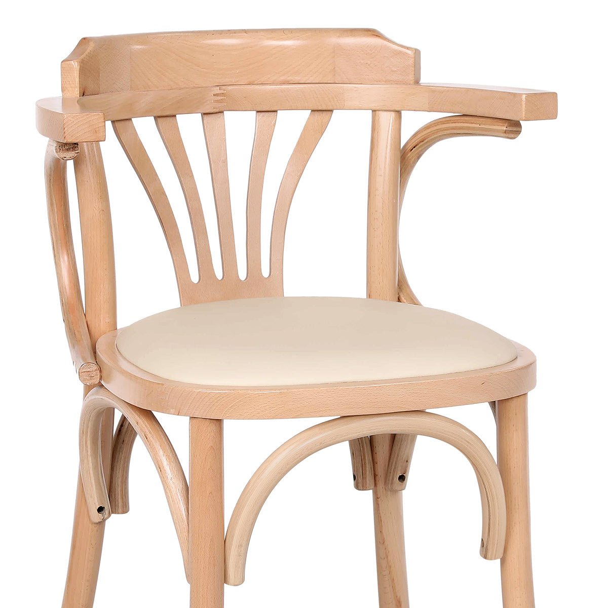 Jules Cane Back Chair Cream Real Leather