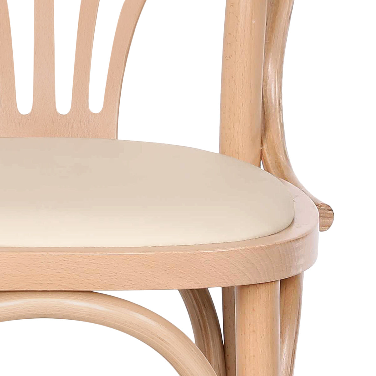 Jules Cane Back Chair Cream Real Leather