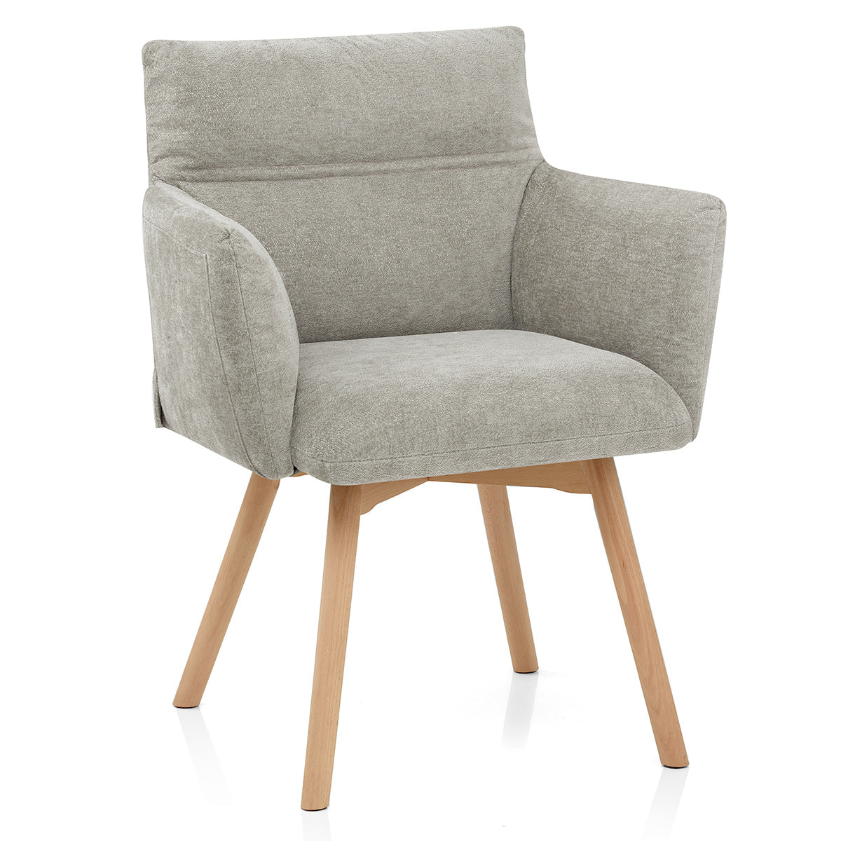 Mica Chair Oak & Grey Fabric