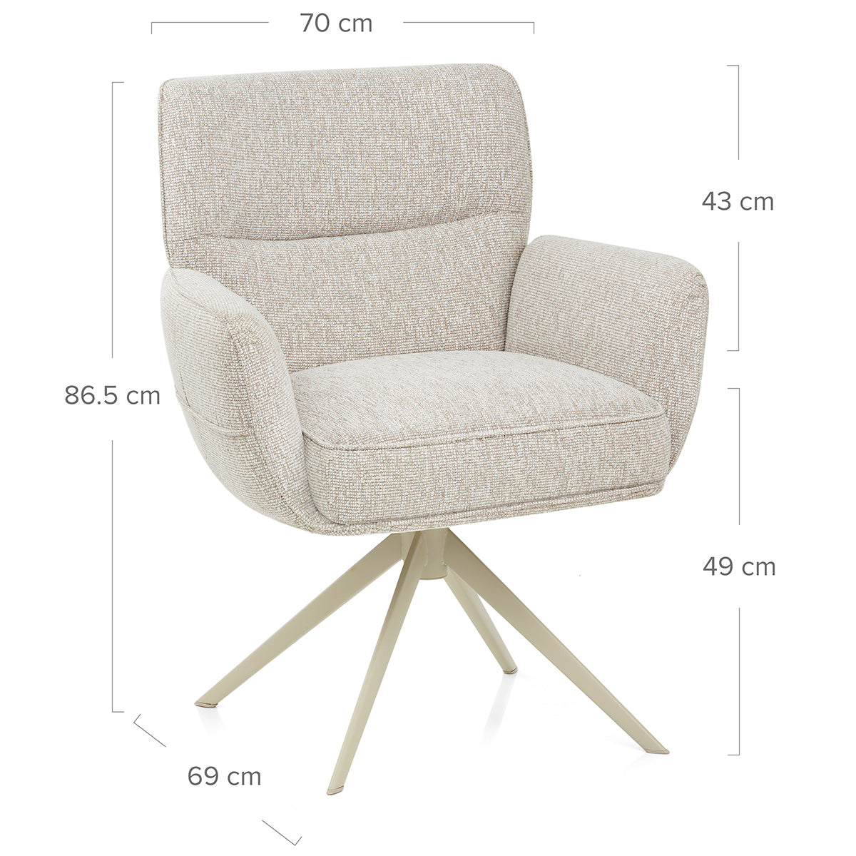 Marbella Dining Chair Cream Fabric