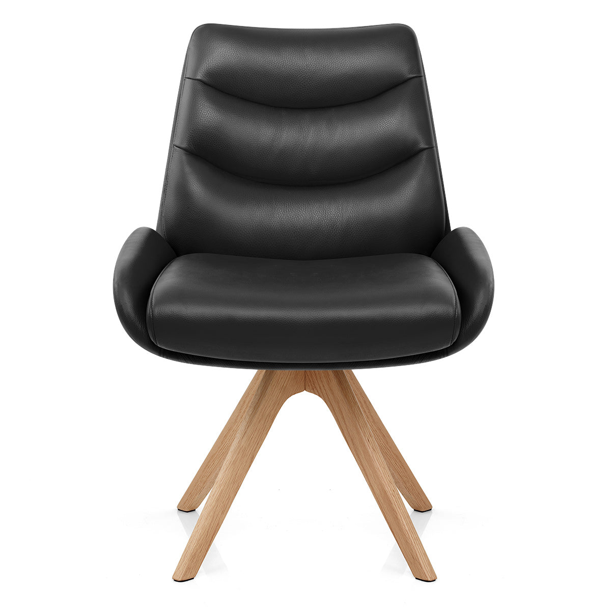 Madrid Real Leather Dining Chair Black