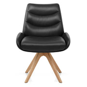 Madrid Real Leather Dining Chair Black