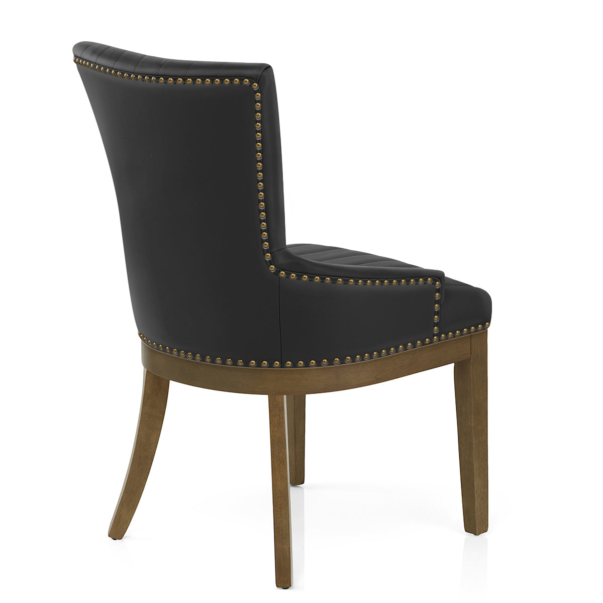 Chiltern Oak Dining Chair Black Leather