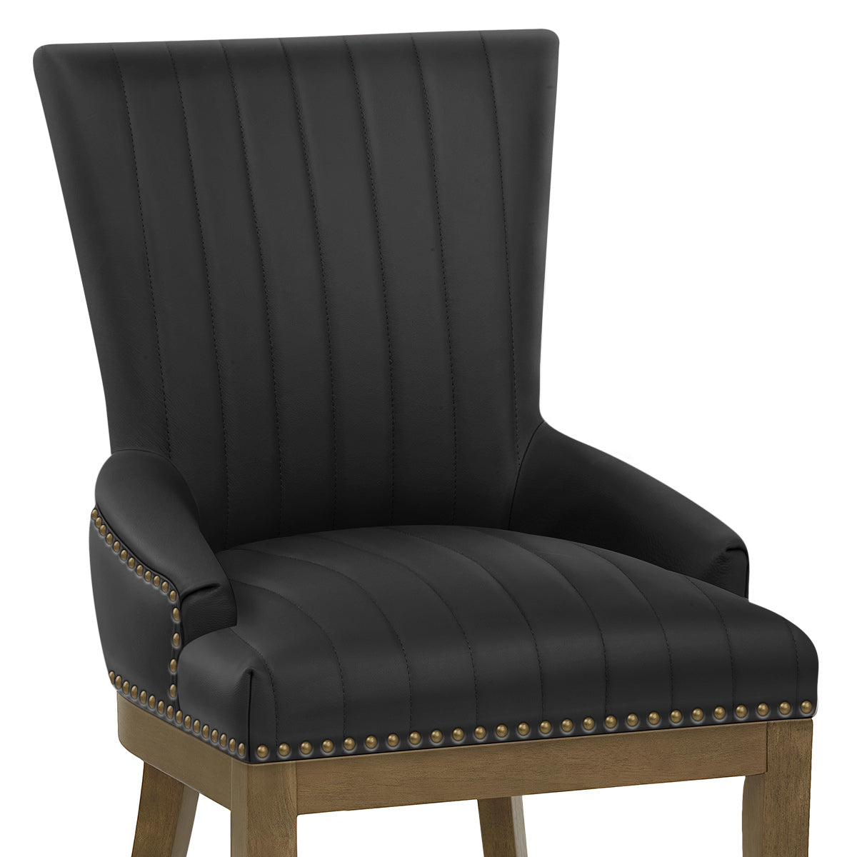 Chiltern Oak Dining Chair Black Leather