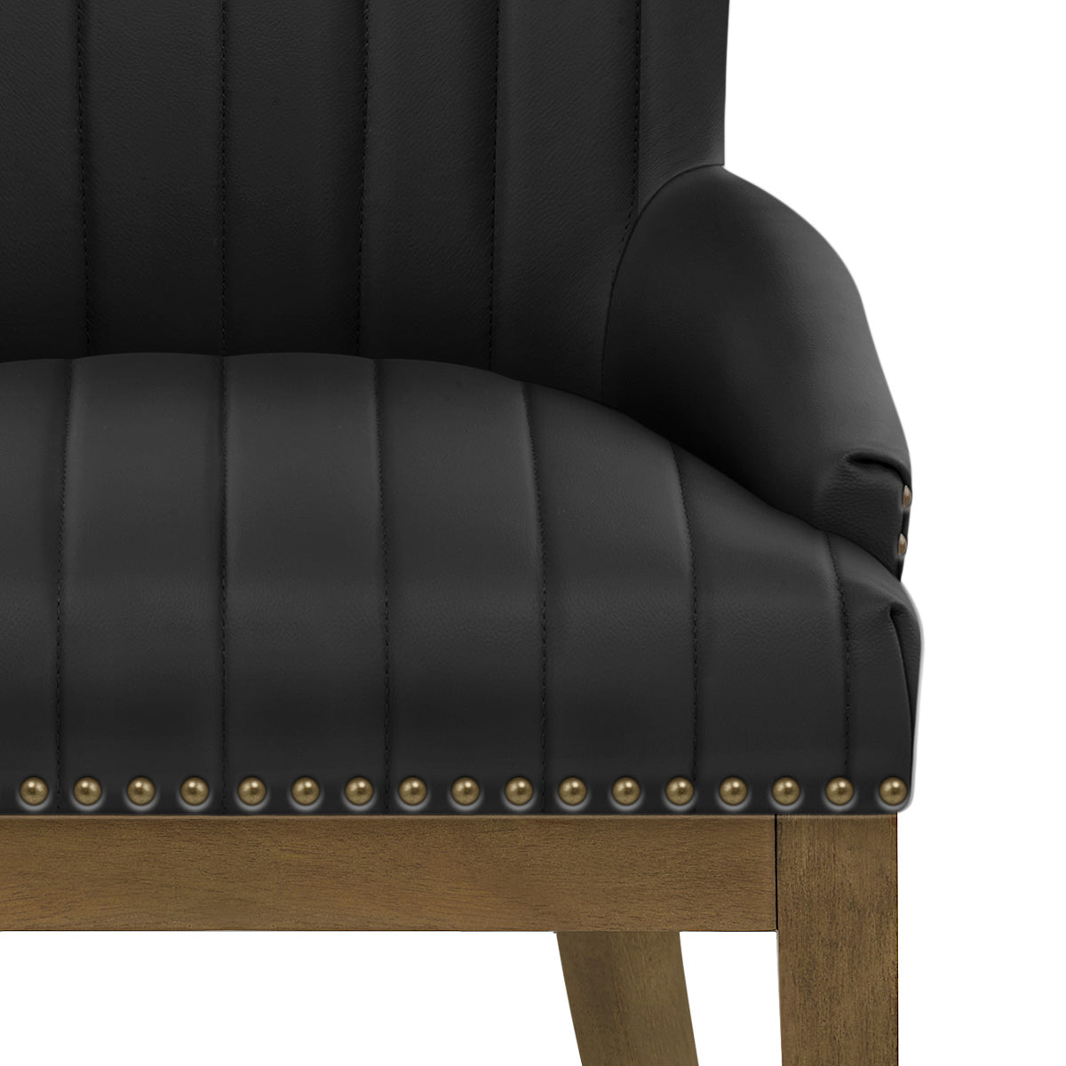 Chiltern Oak Dining Chair Black Leather