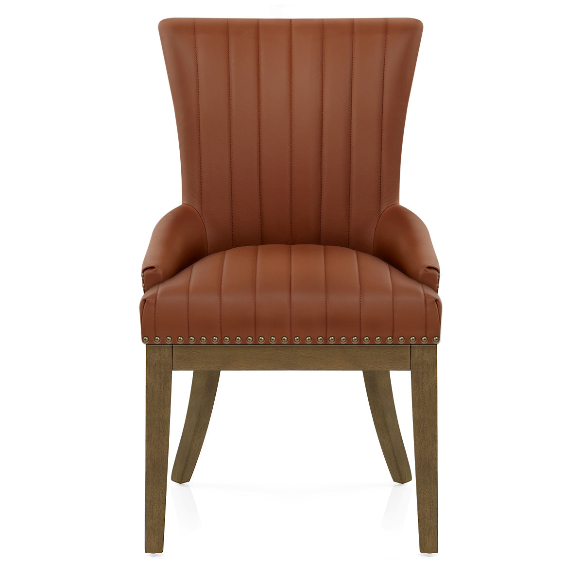 Chiltern Oak Dining Chair Brown Leather