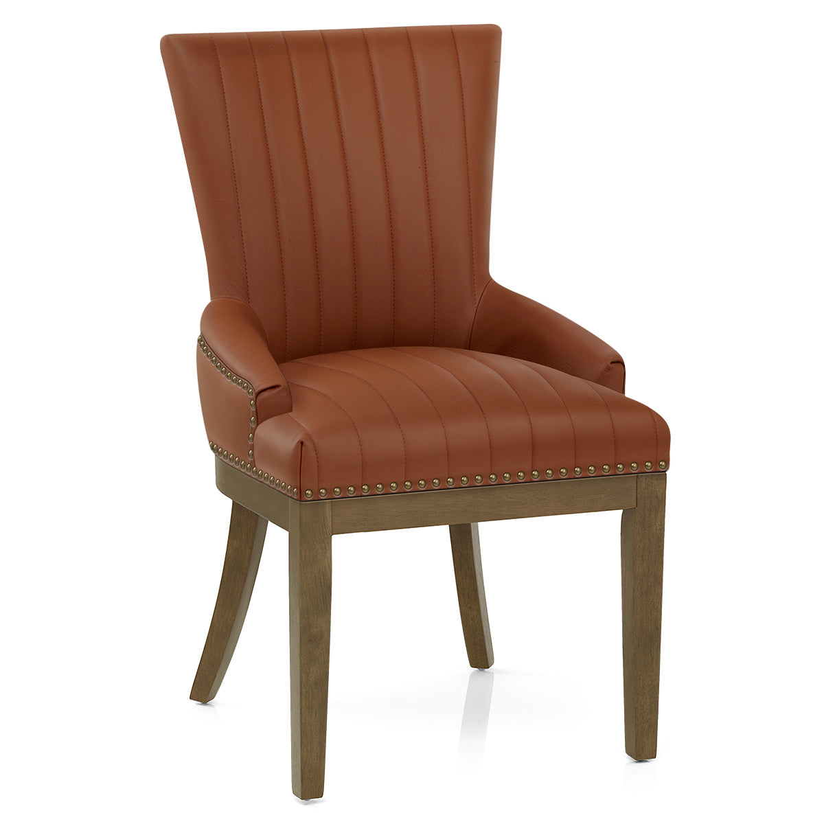 Chiltern Oak Dining Chair Brown Leather