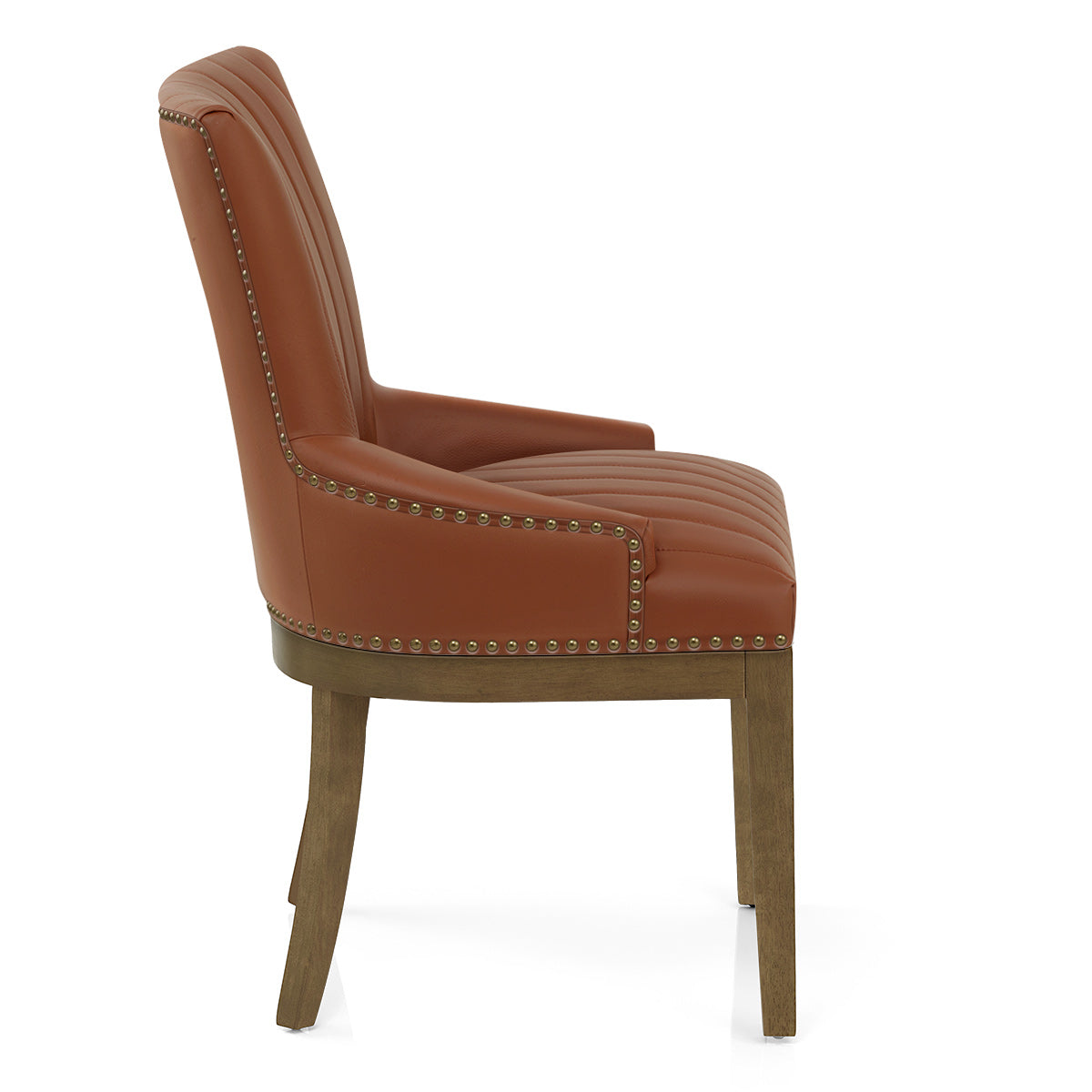 Chiltern Oak Dining Chair Brown Leather