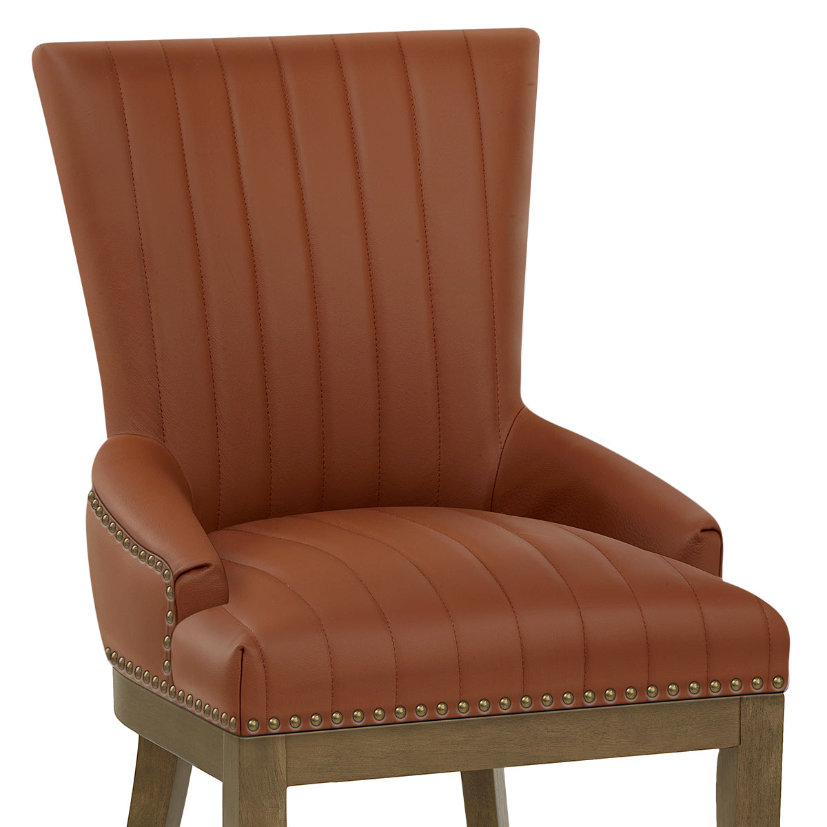 Chiltern Oak Dining Chair Brown Leather