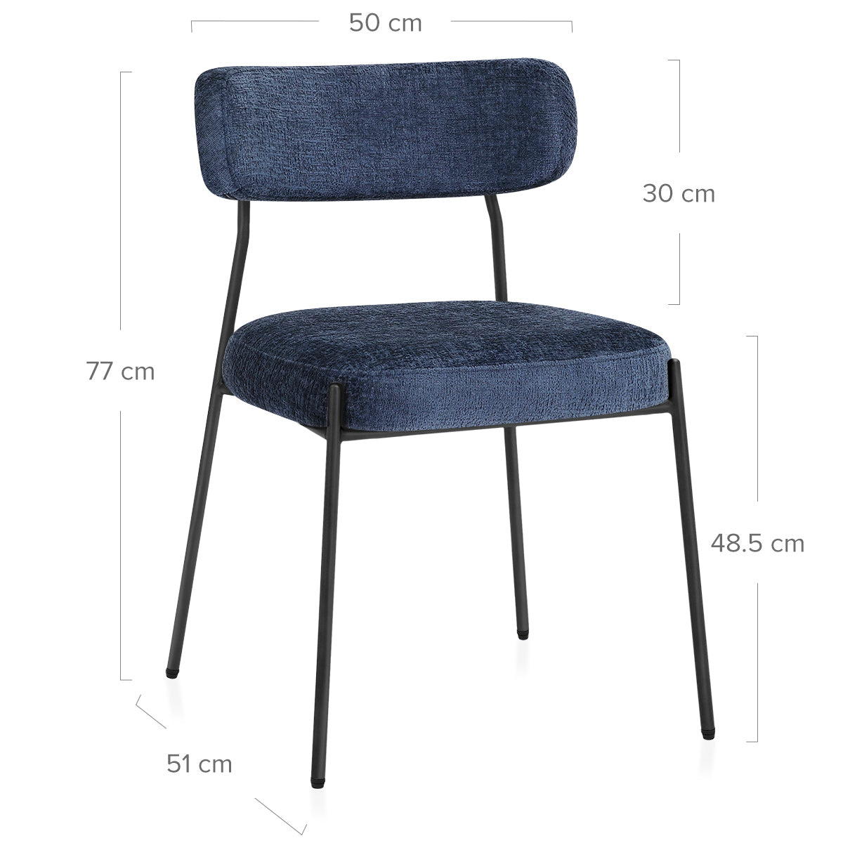 Diana Chair Blue Fabric