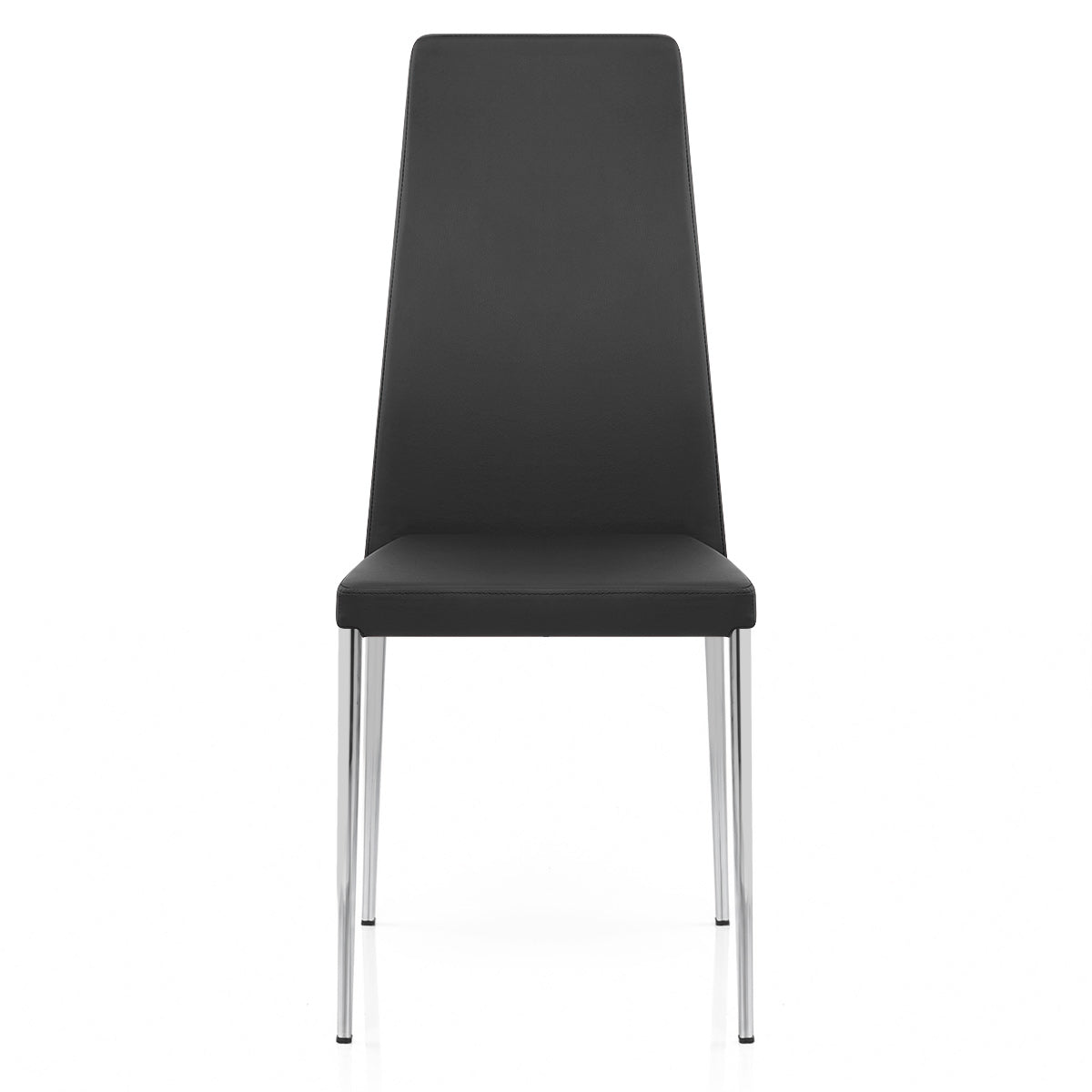 Faith Stackable Chrome Chair Black Faux Leather