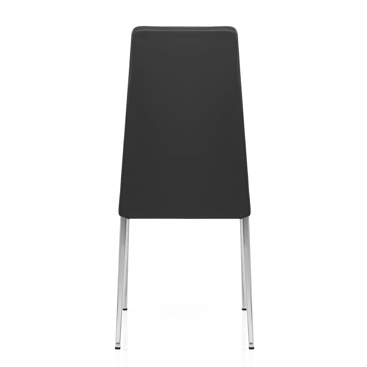 Faith Stackable Chrome Chair Black Faux Leather