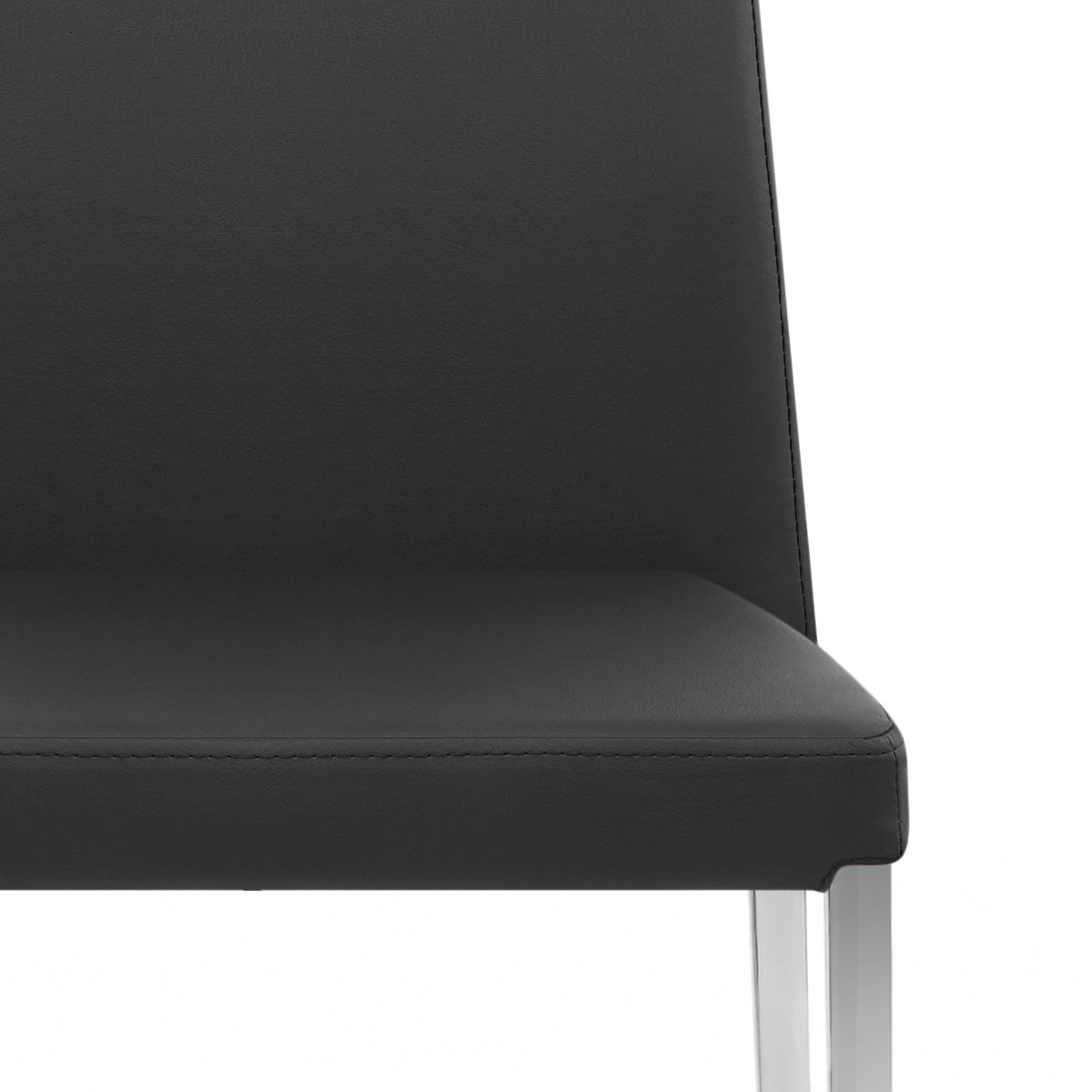 Faith Stackable Chrome Chair Black Faux Leather