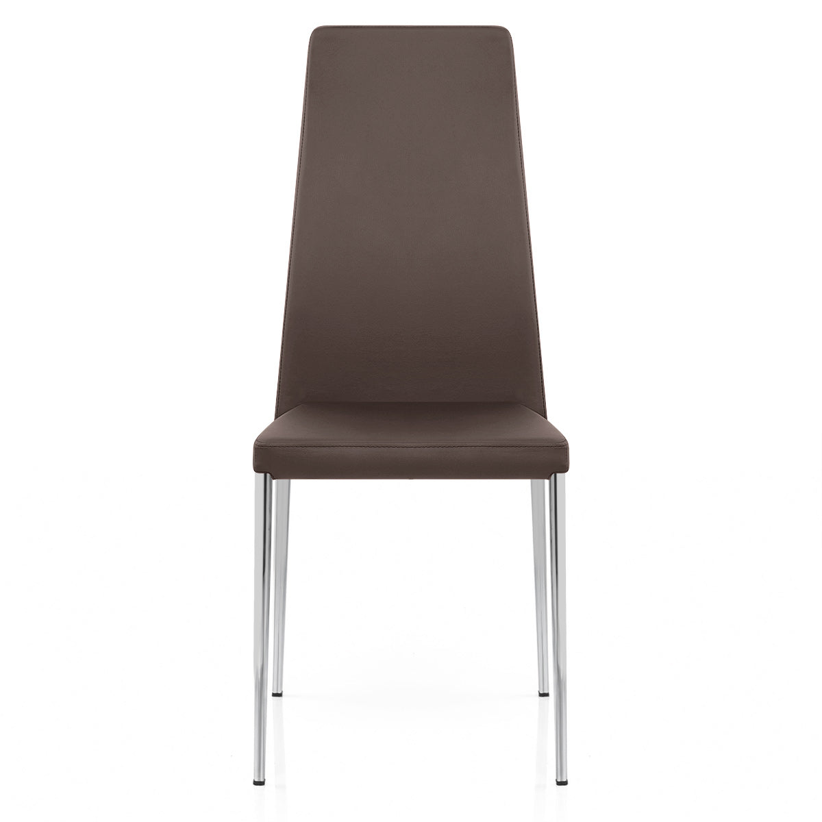 Faith Stackable Chrome Chair Brown Faux Leather