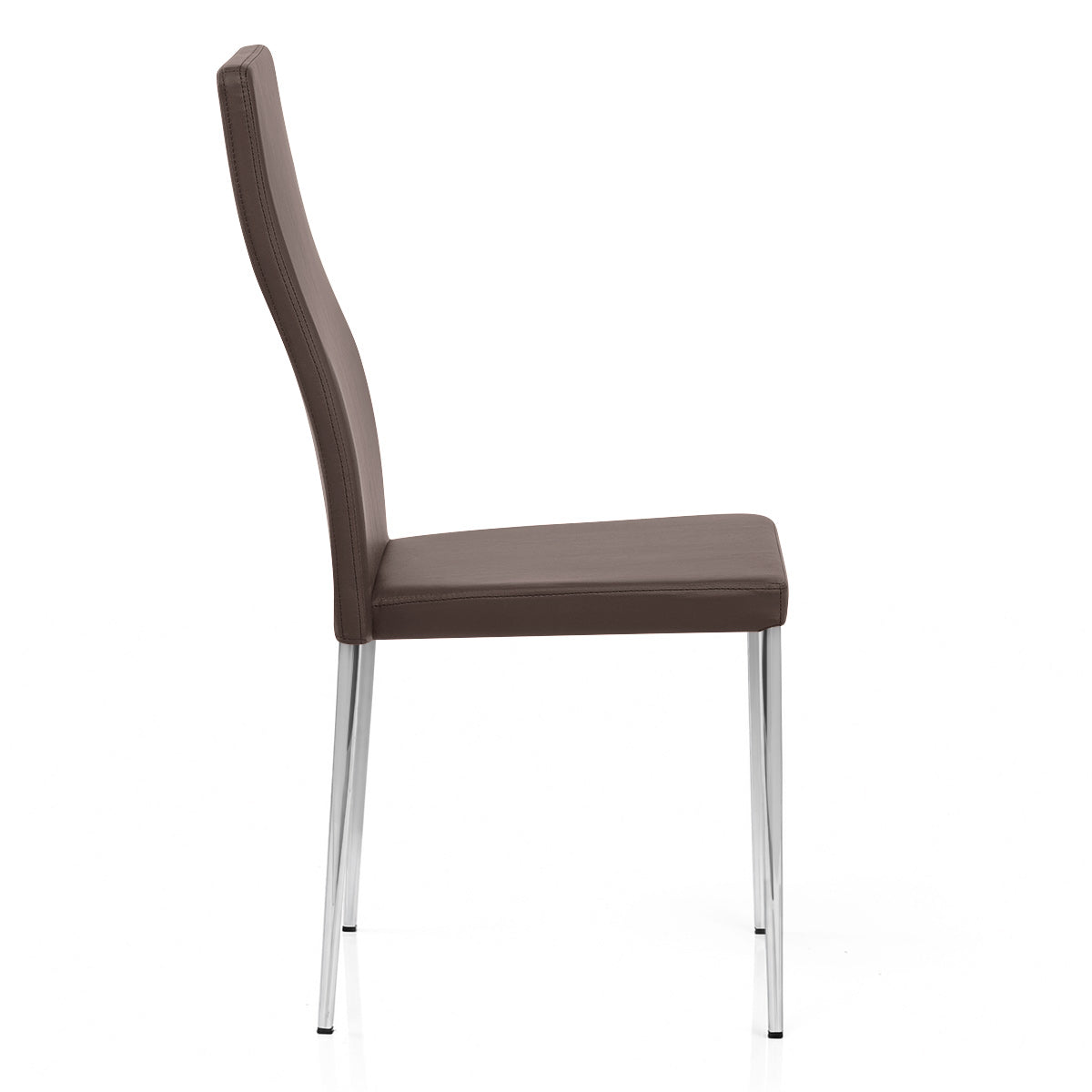 Faith Stackable Chrome Chair Brown Faux Leather