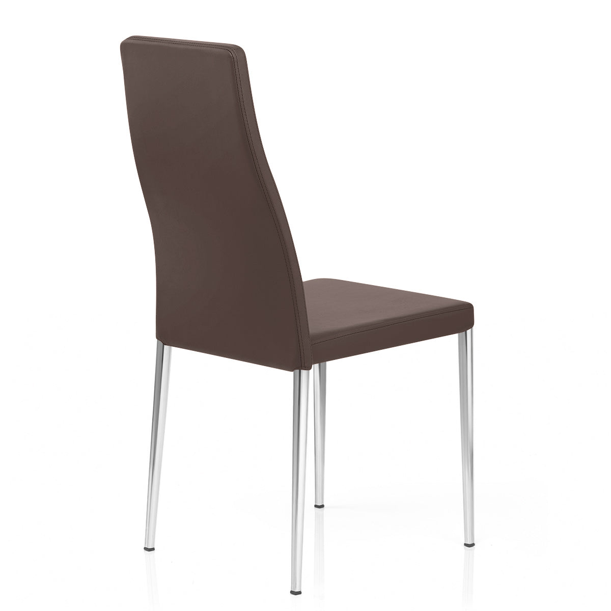 Faith Stackable Chrome Chair Brown Faux Leather