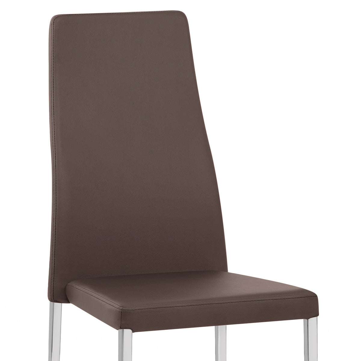 Faith Stackable Chrome Chair Brown Faux Leather