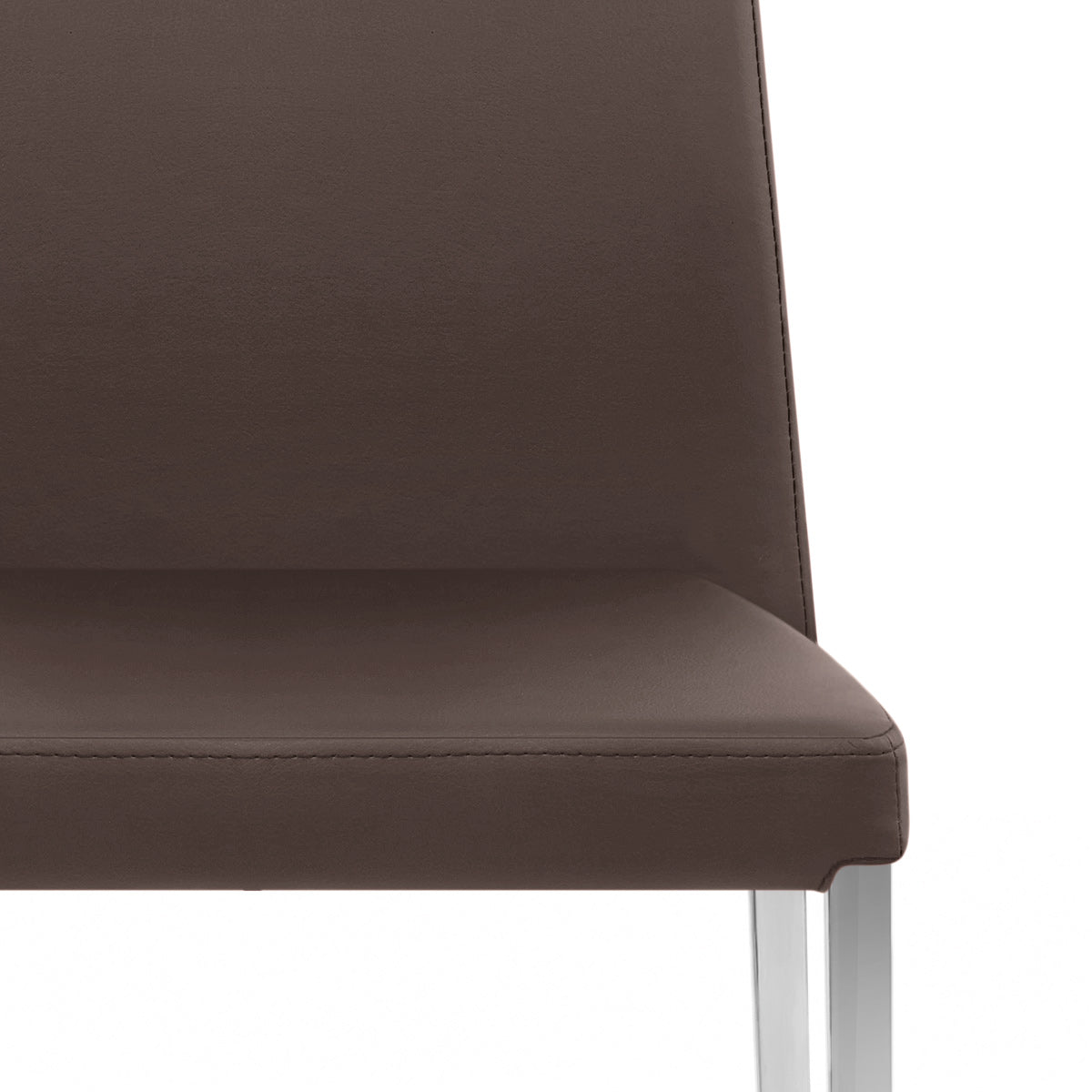 Faith Stackable Chrome Chair Brown Faux Leather