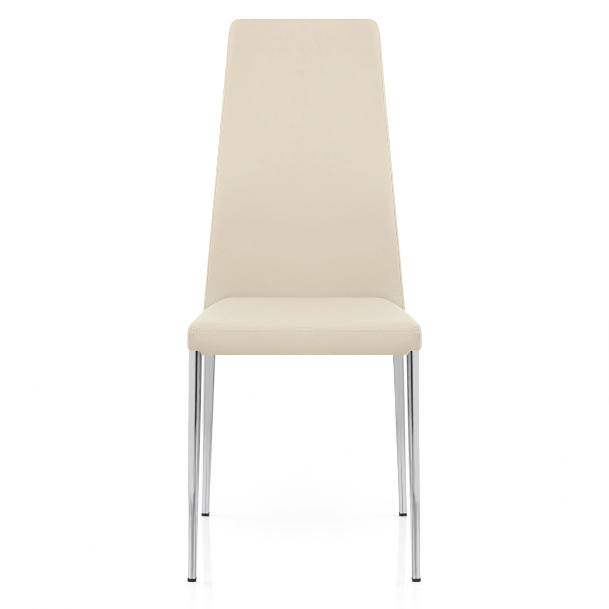 Faith Stackable Chrome Chair Cream Faux Leather