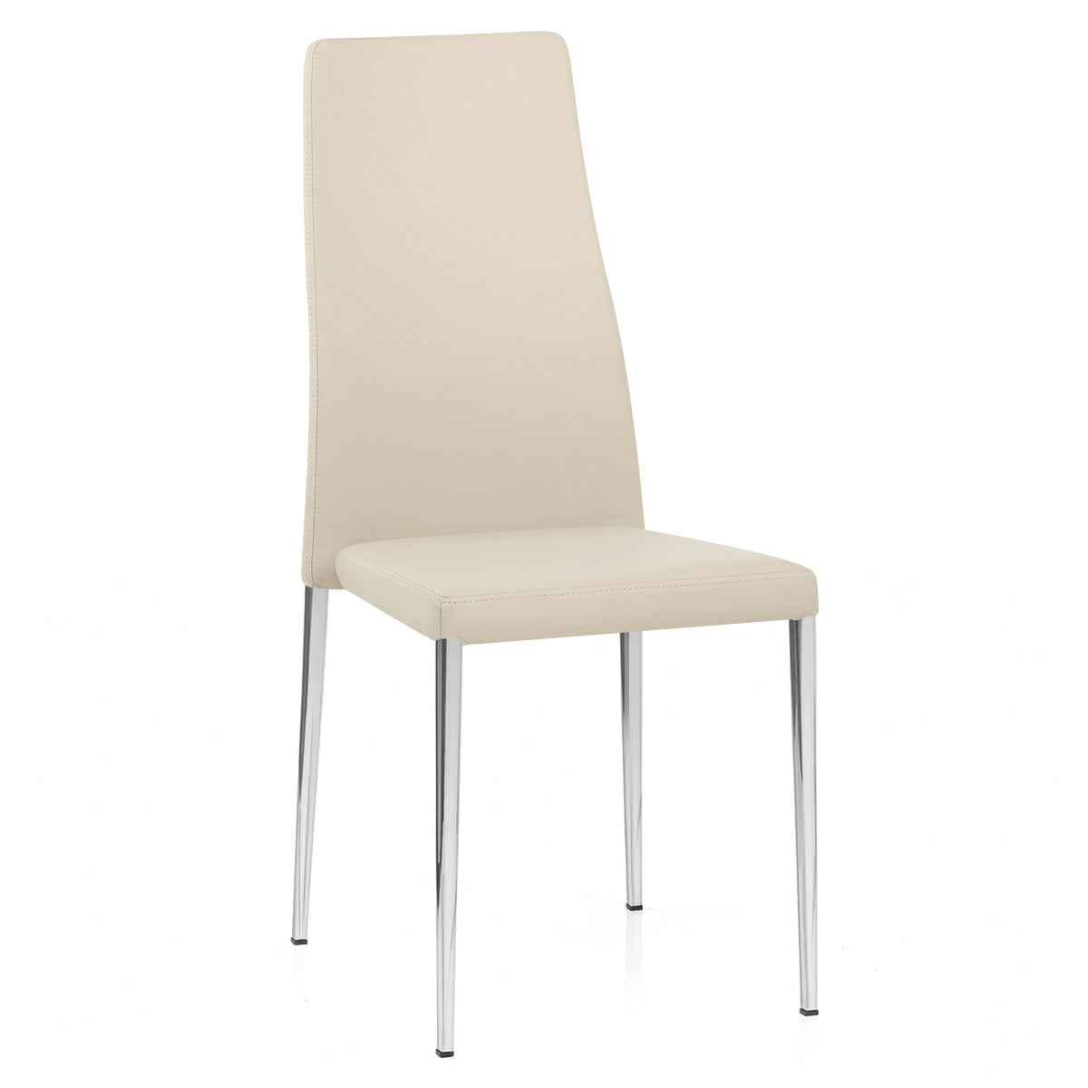 Faith Stackable Chrome Chair Cream Faux Leather