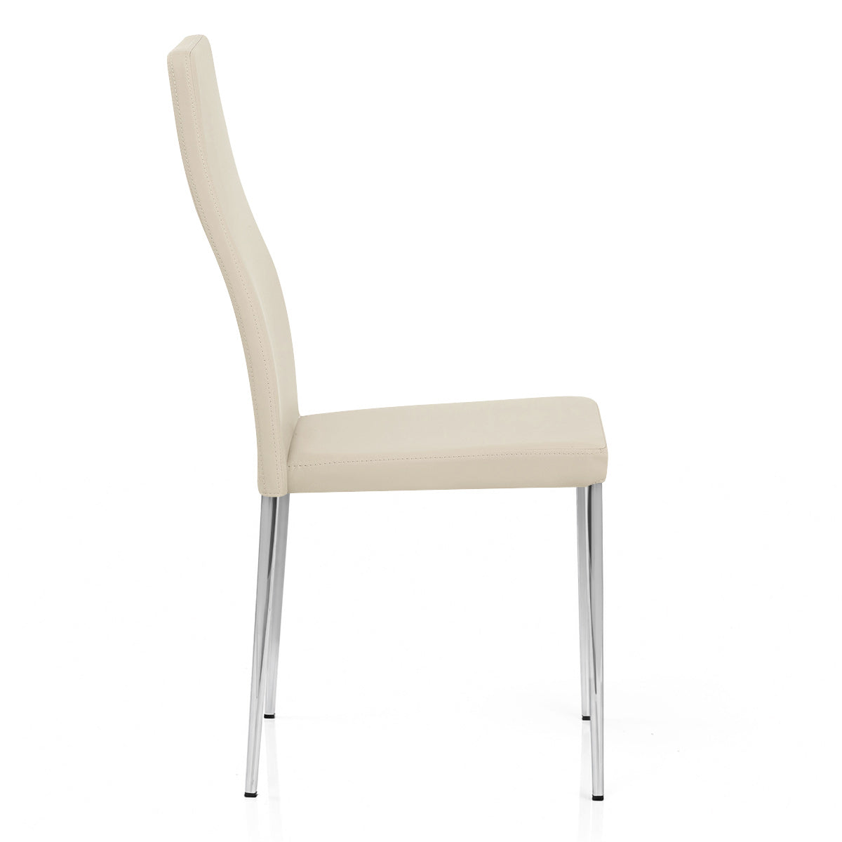 Faith Stackable Chrome Chair Cream Faux Leather