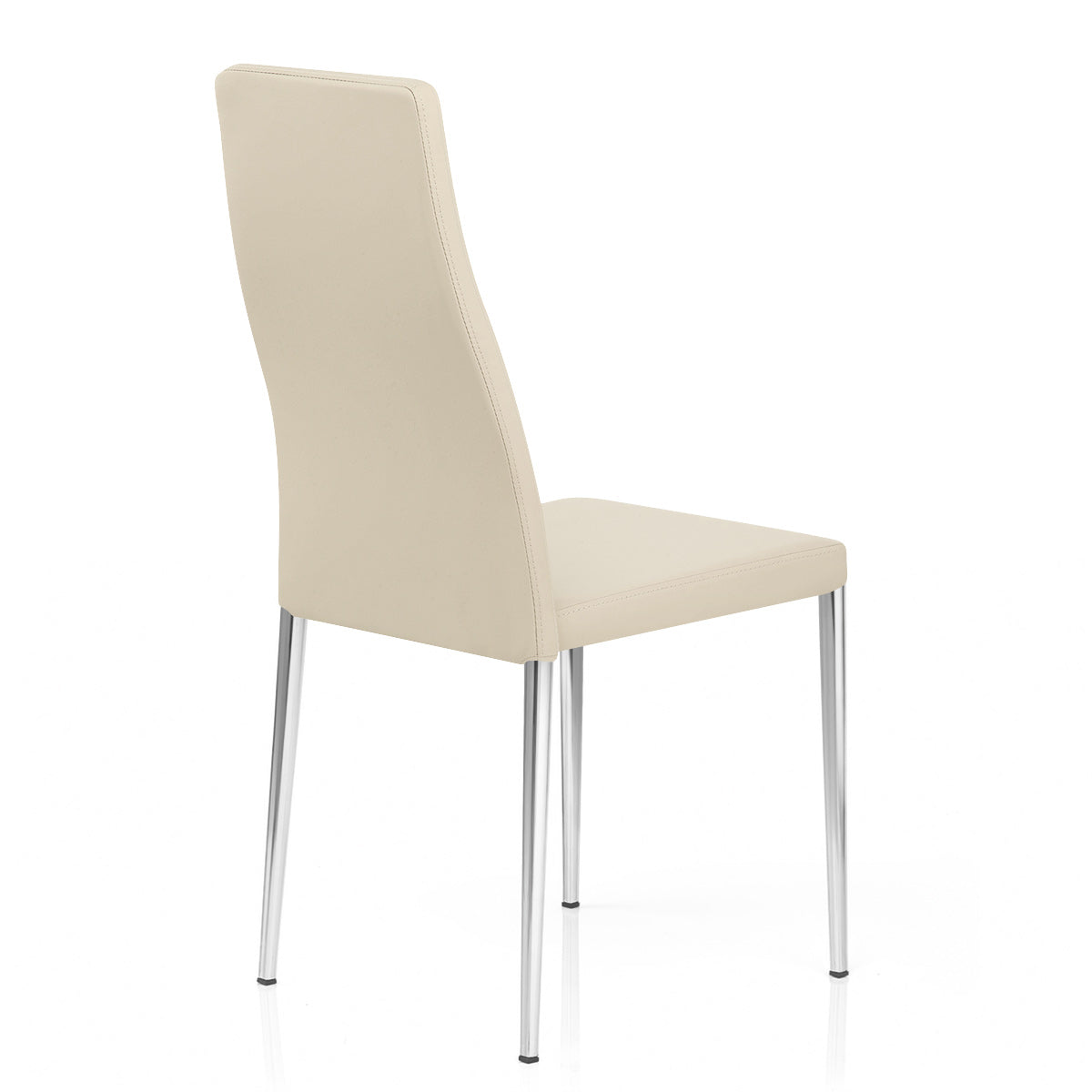 Faith Stackable Chrome Chair Cream Faux Leather