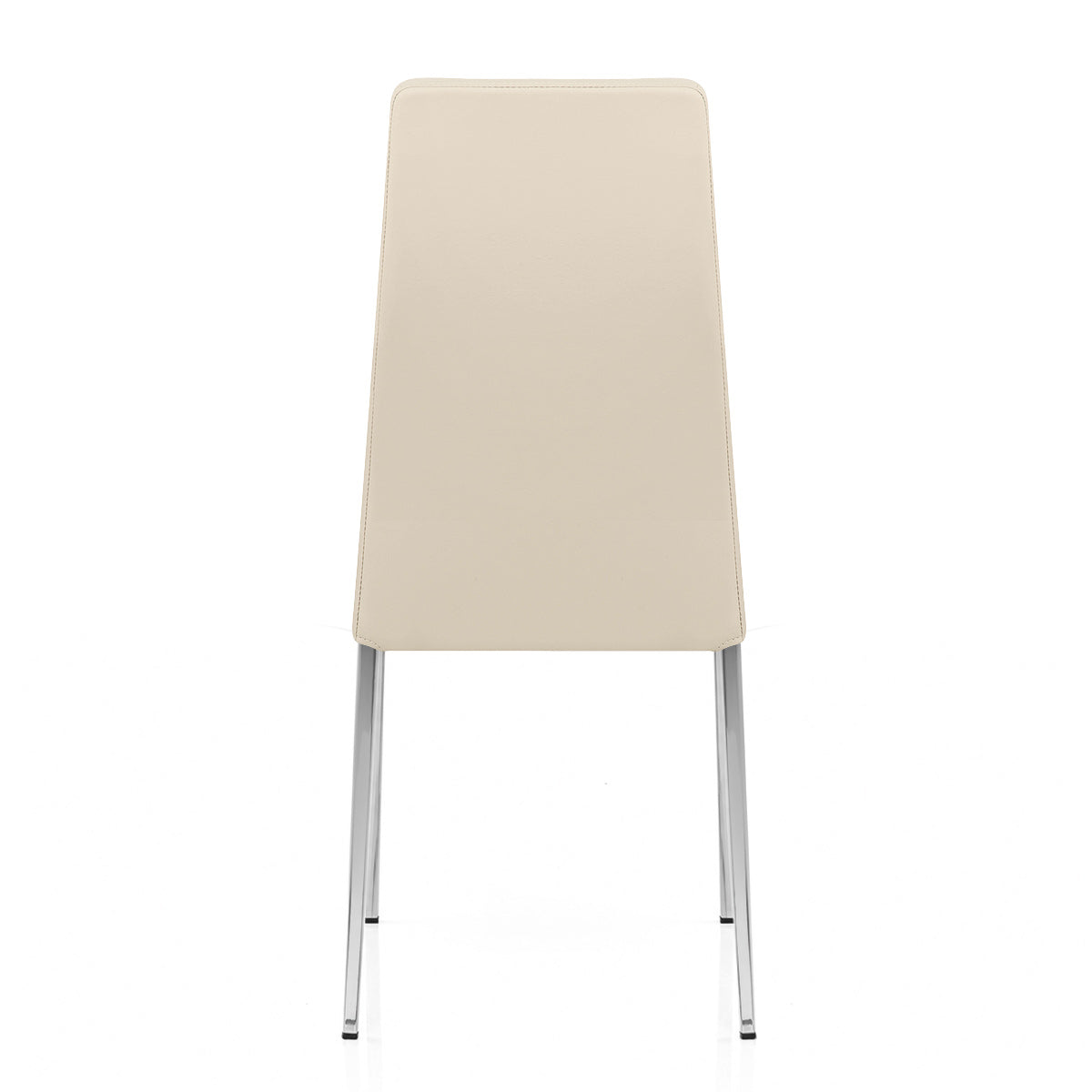 Faith Stackable Chrome Chair Cream Faux Leather