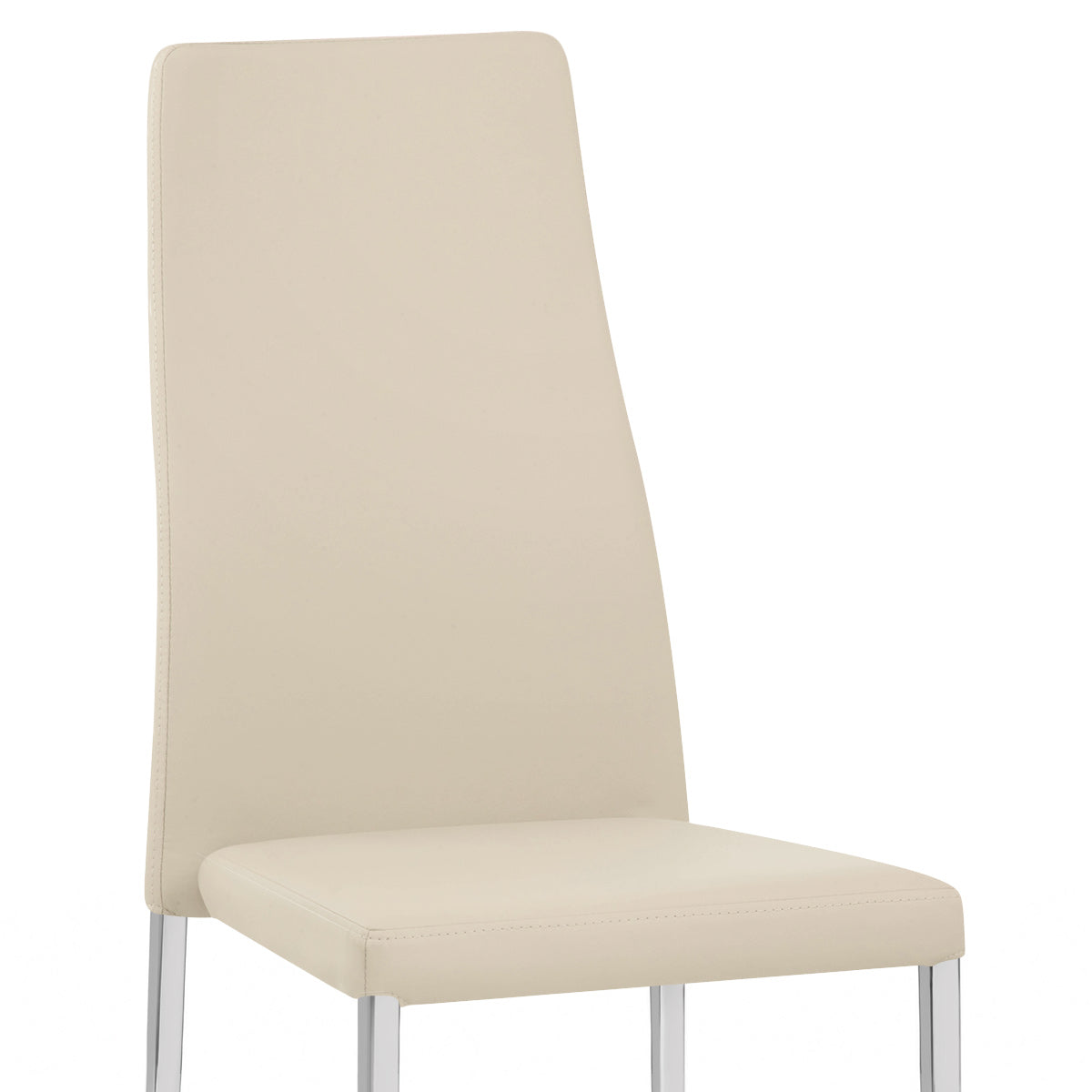 Faith Stackable Chrome Chair Cream Faux Leather