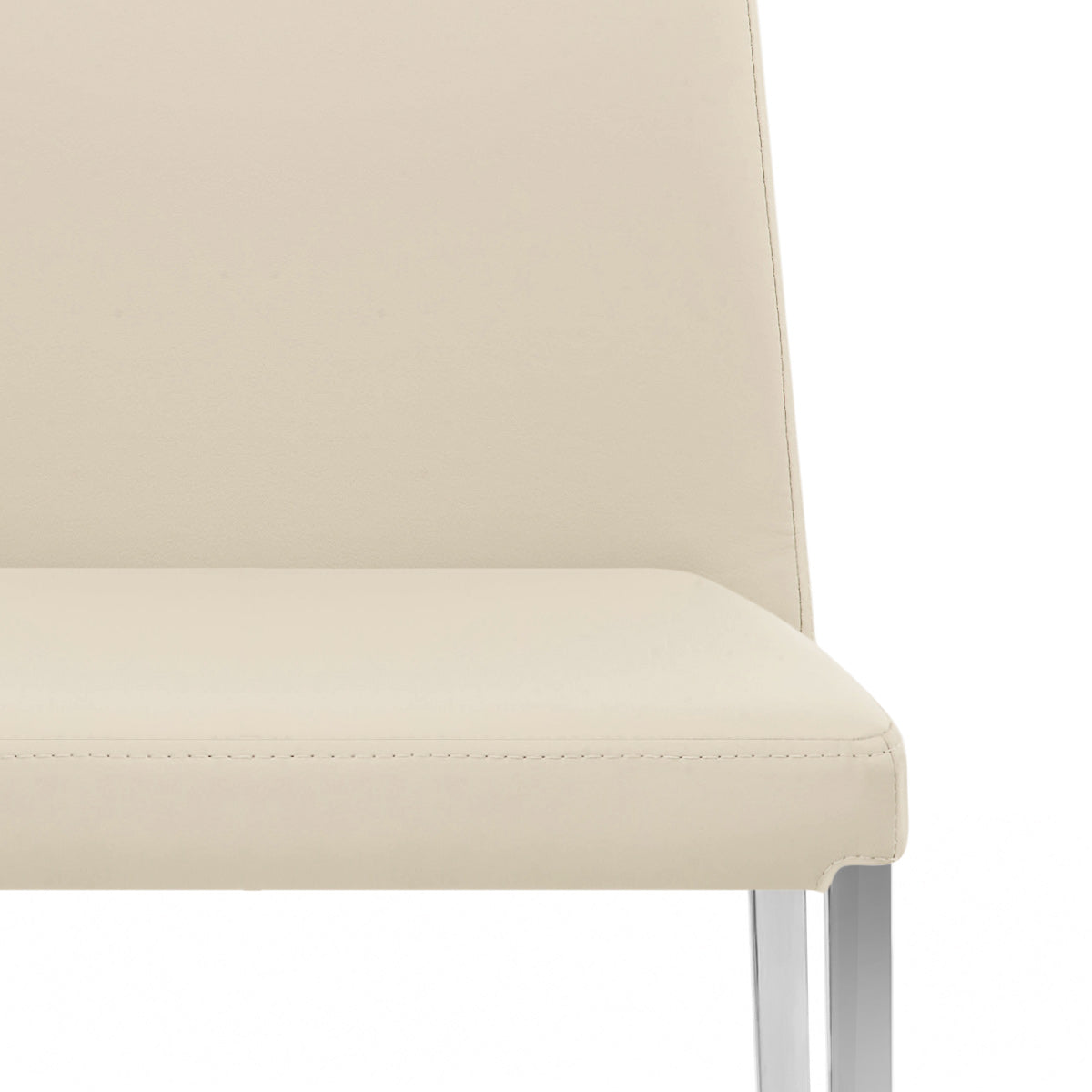 Faith Stackable Chrome Chair Cream Faux Leather
