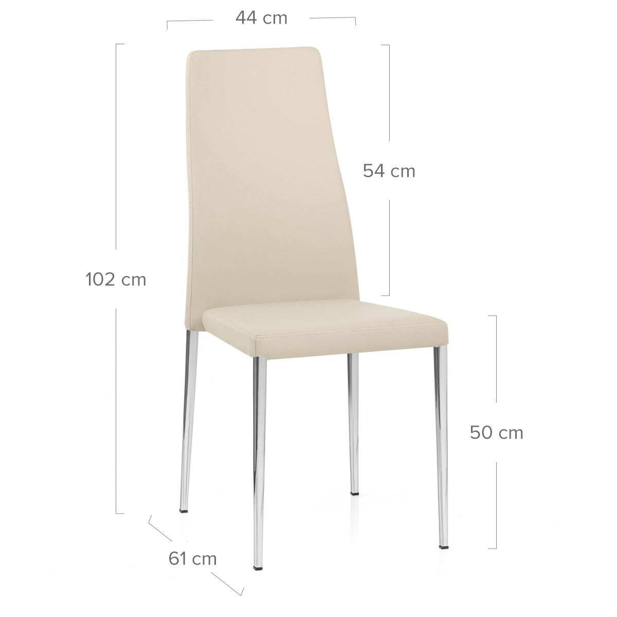 Faith Stackable Chrome Chair Cream Faux Leather