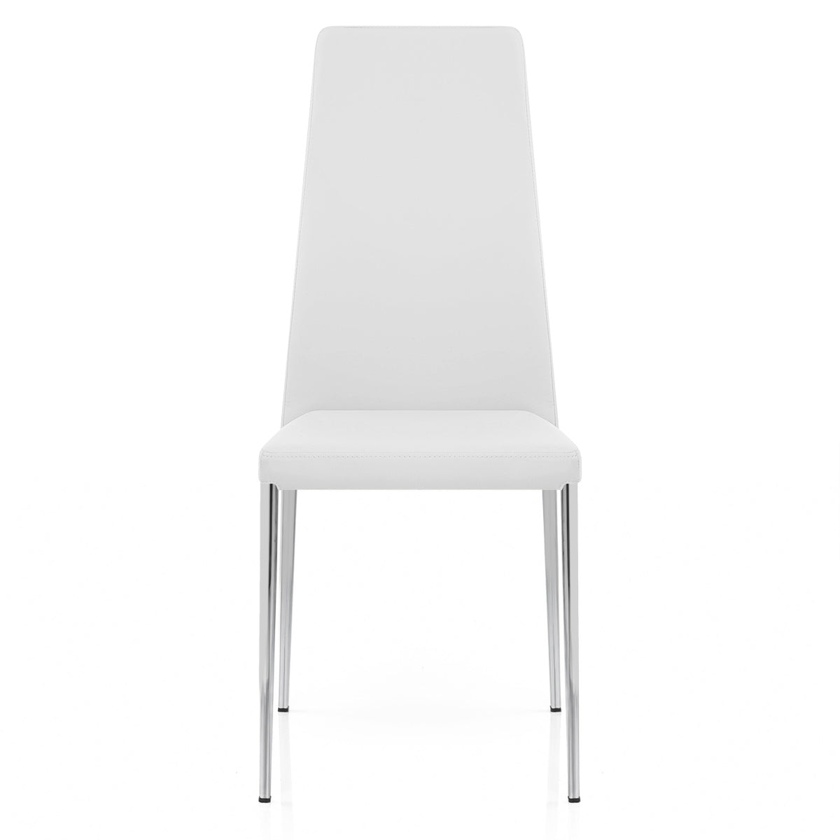 Faith Stackable Chrome Chair White Faux Leather