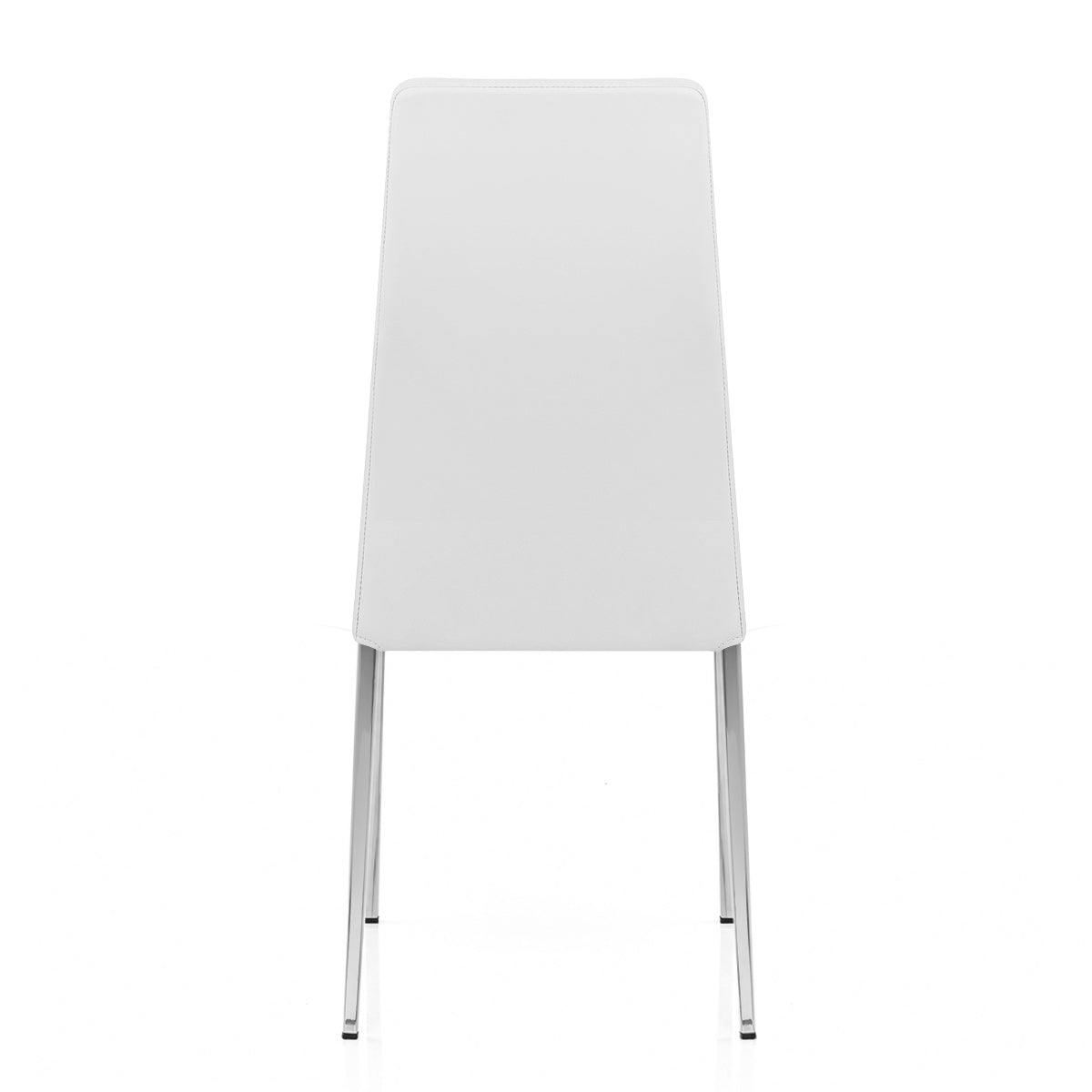 Faith Stackable Chrome Chair White Faux Leather