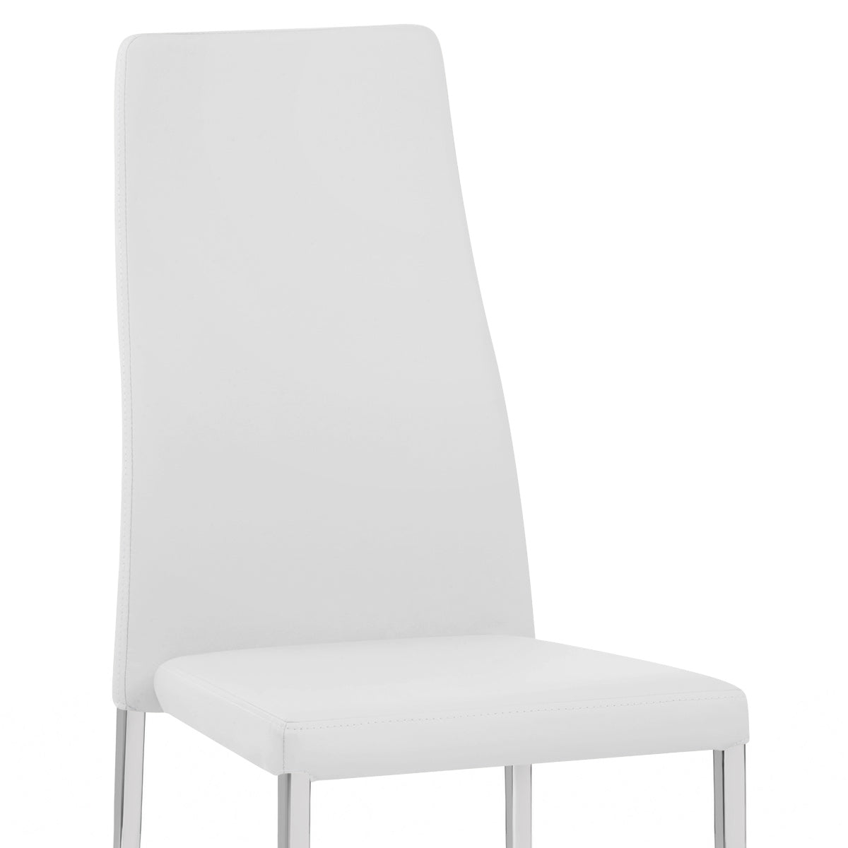 Faith Stackable Chrome Chair White Faux Leather