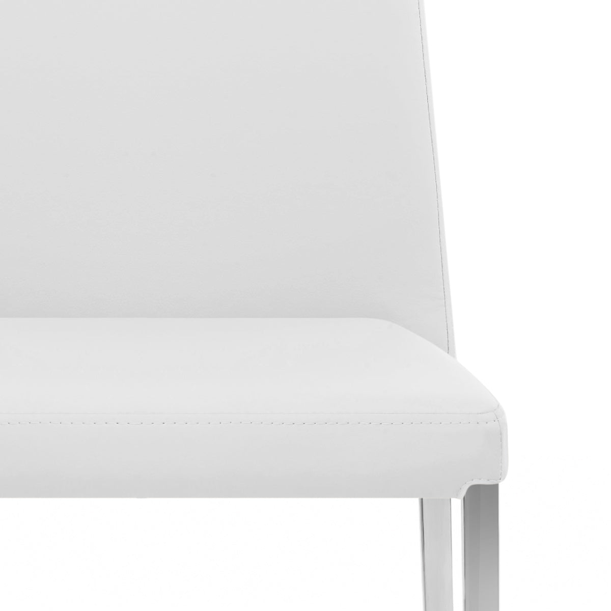 Faith Stackable Chrome Chair White Faux Leather