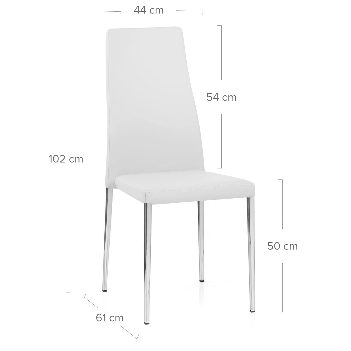 Faith Stackable Chrome Chair White Faux Leather