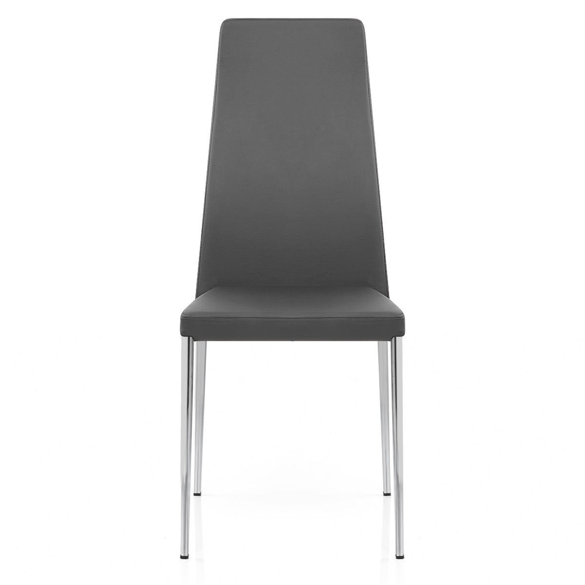 Faith Stackable Chrome Chair Grey Faux Leather