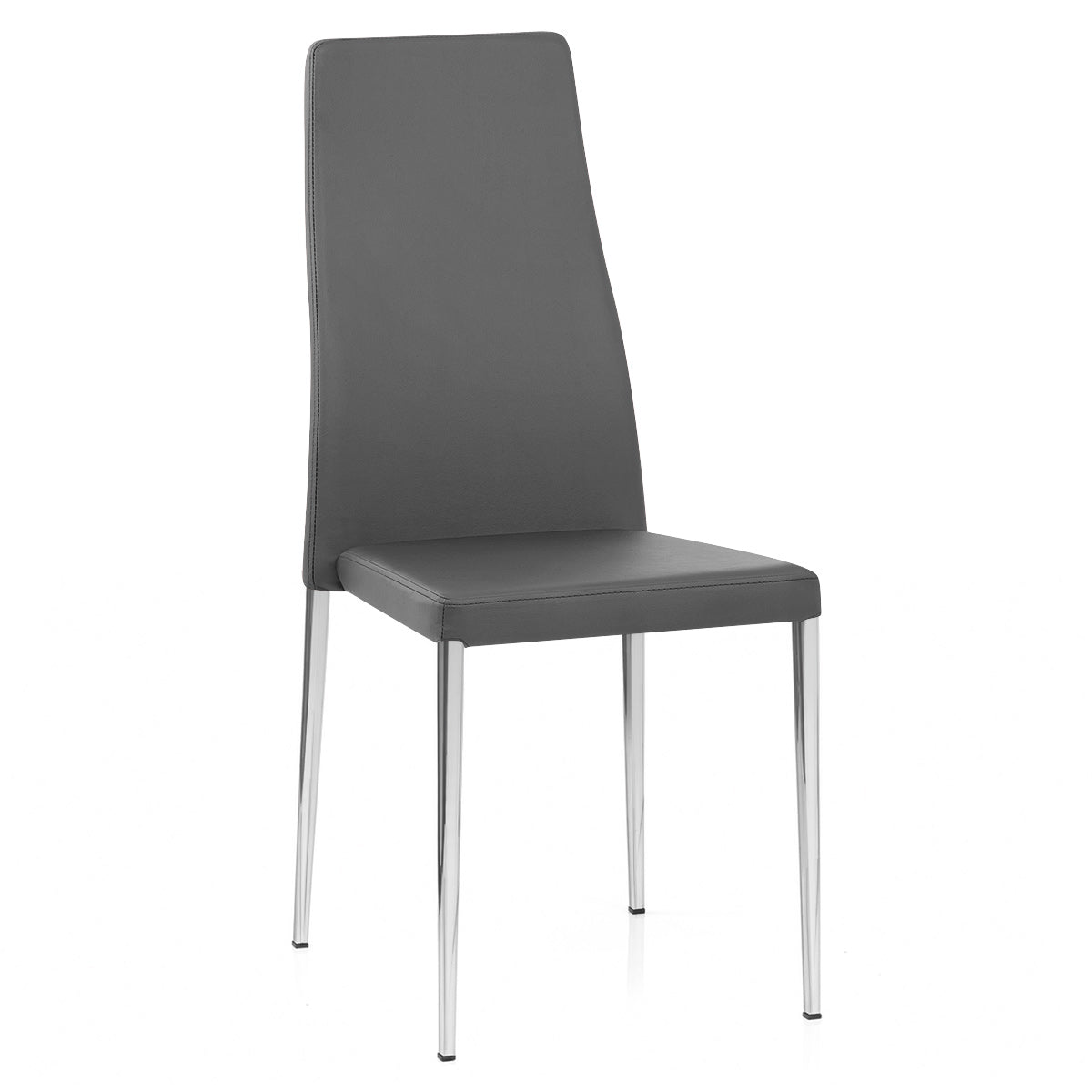 Faith Stackable Chrome Chair Grey Faux Leather