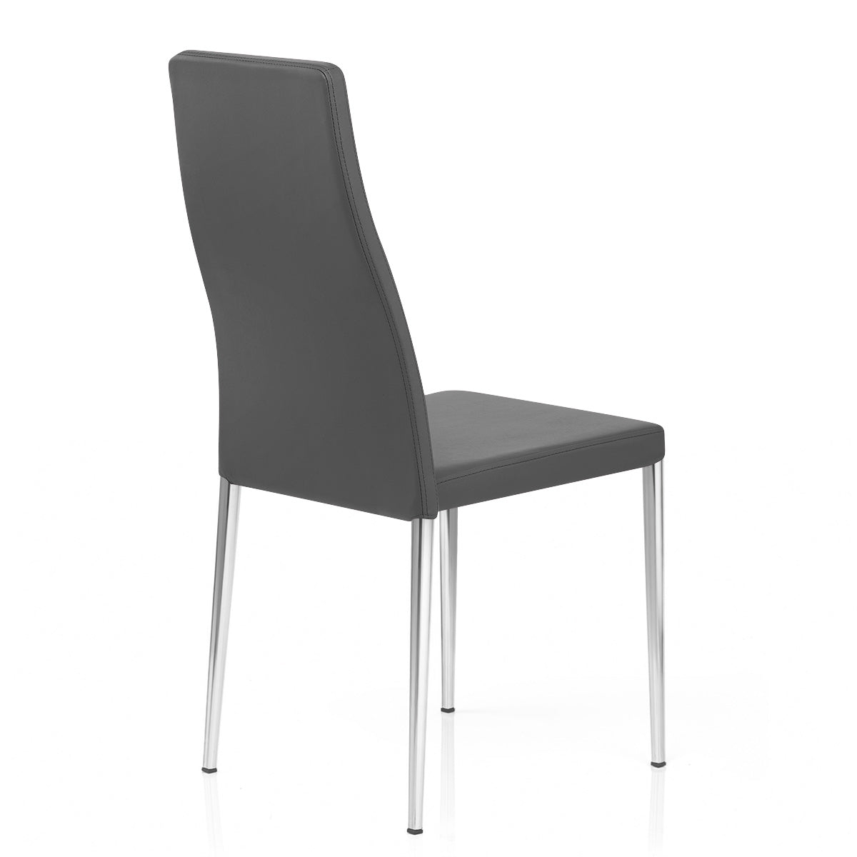 Faith Stackable Chrome Chair Grey Faux Leather