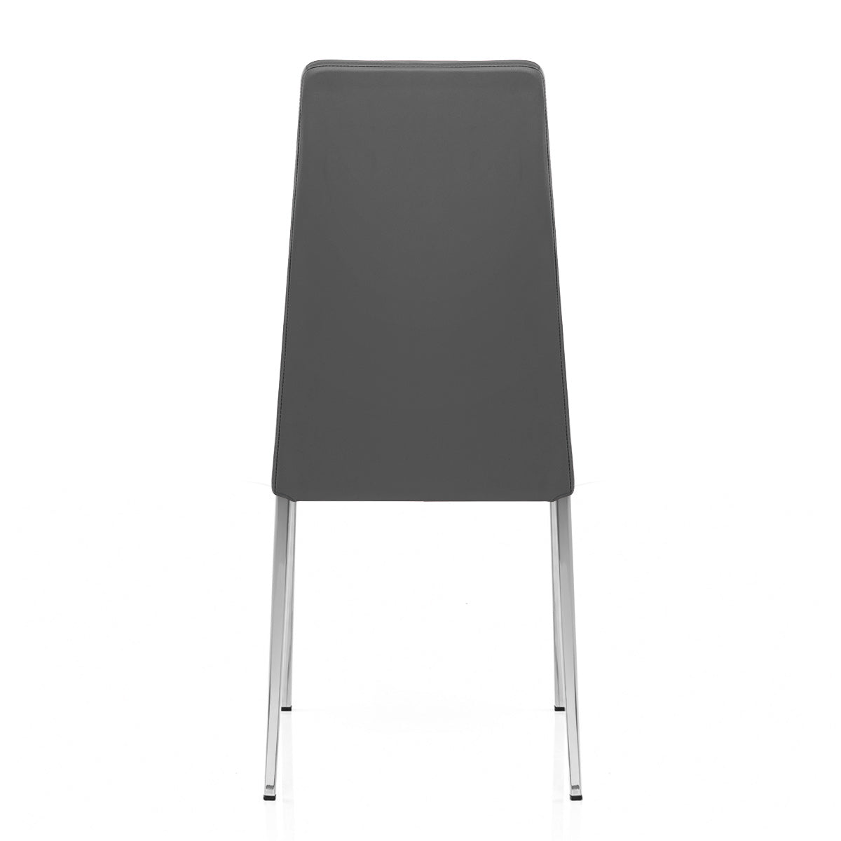 Faith Stackable Chrome Chair Grey Faux Leather
