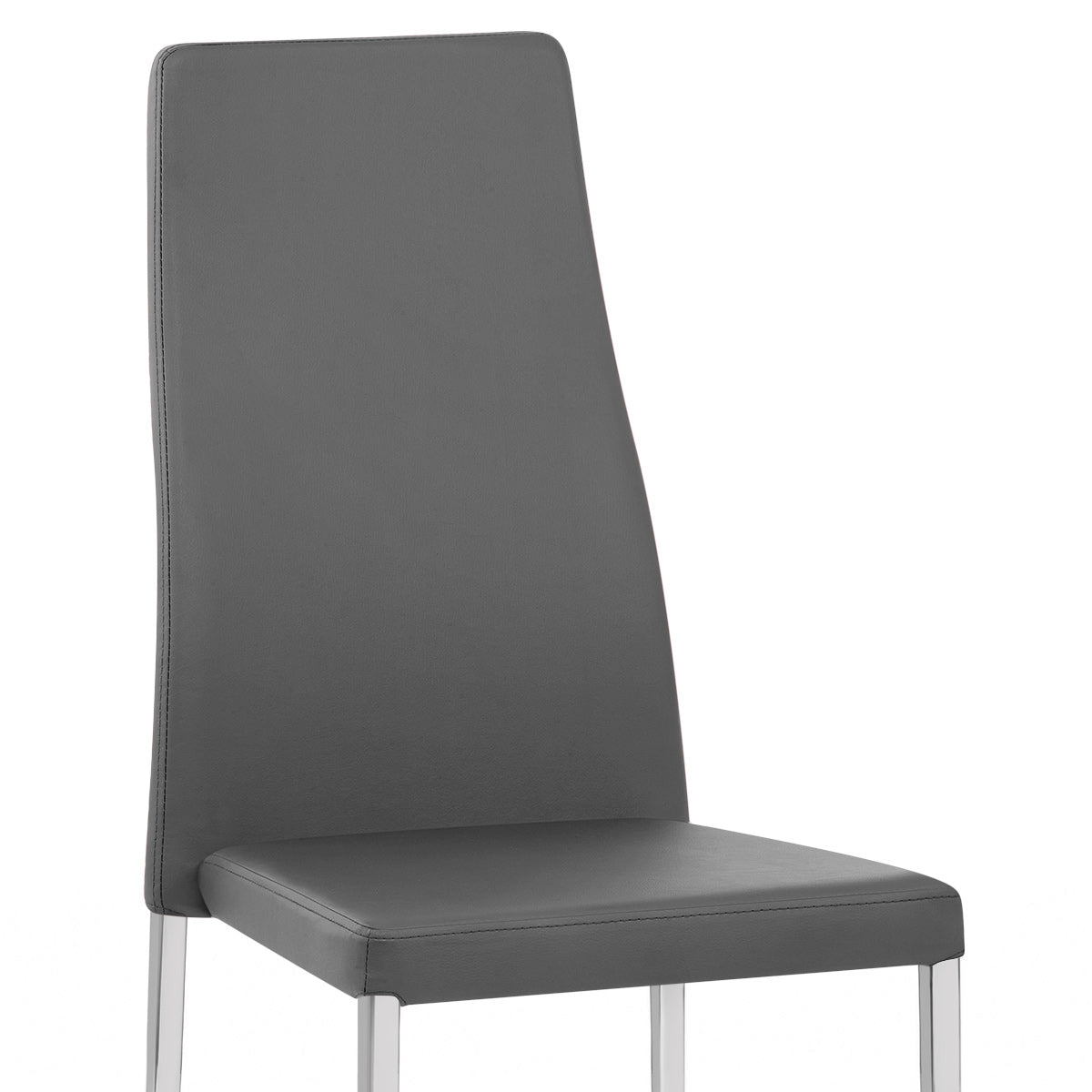 Faith Stackable Chrome Chair Grey Faux Leather