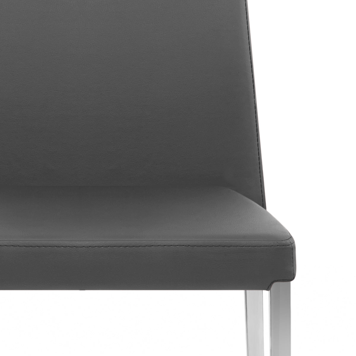 Faith Stackable Chrome Chair Grey Faux Leather