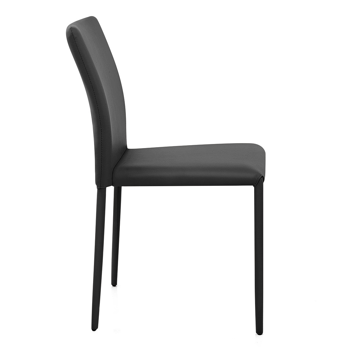Joshua Stackable Faux Leather Dining Chair Black