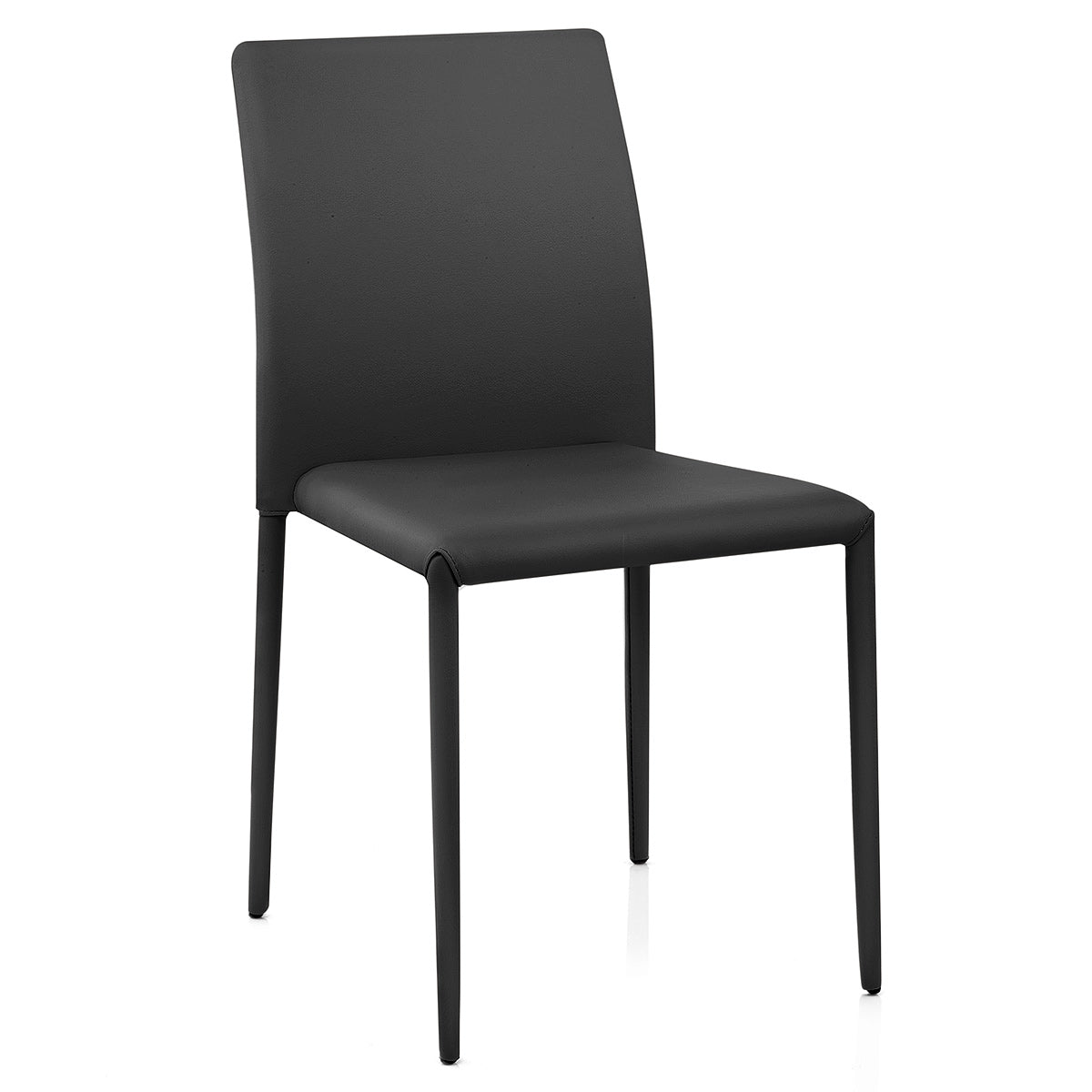 Joshua Stackable Faux Leather Dining Chair Black